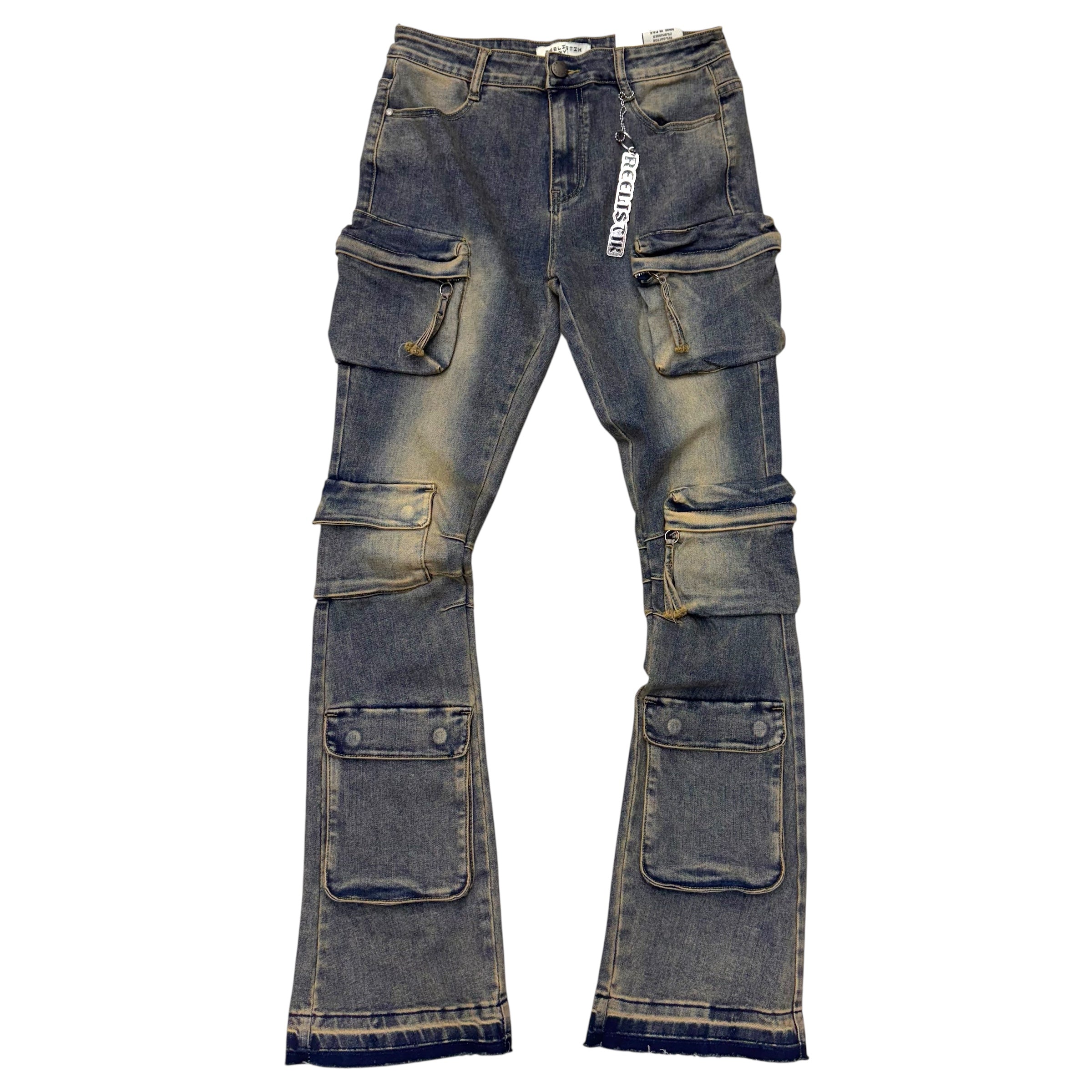 RLSTK - stacked Utility Cargo Denim - Tan Blue - 1215