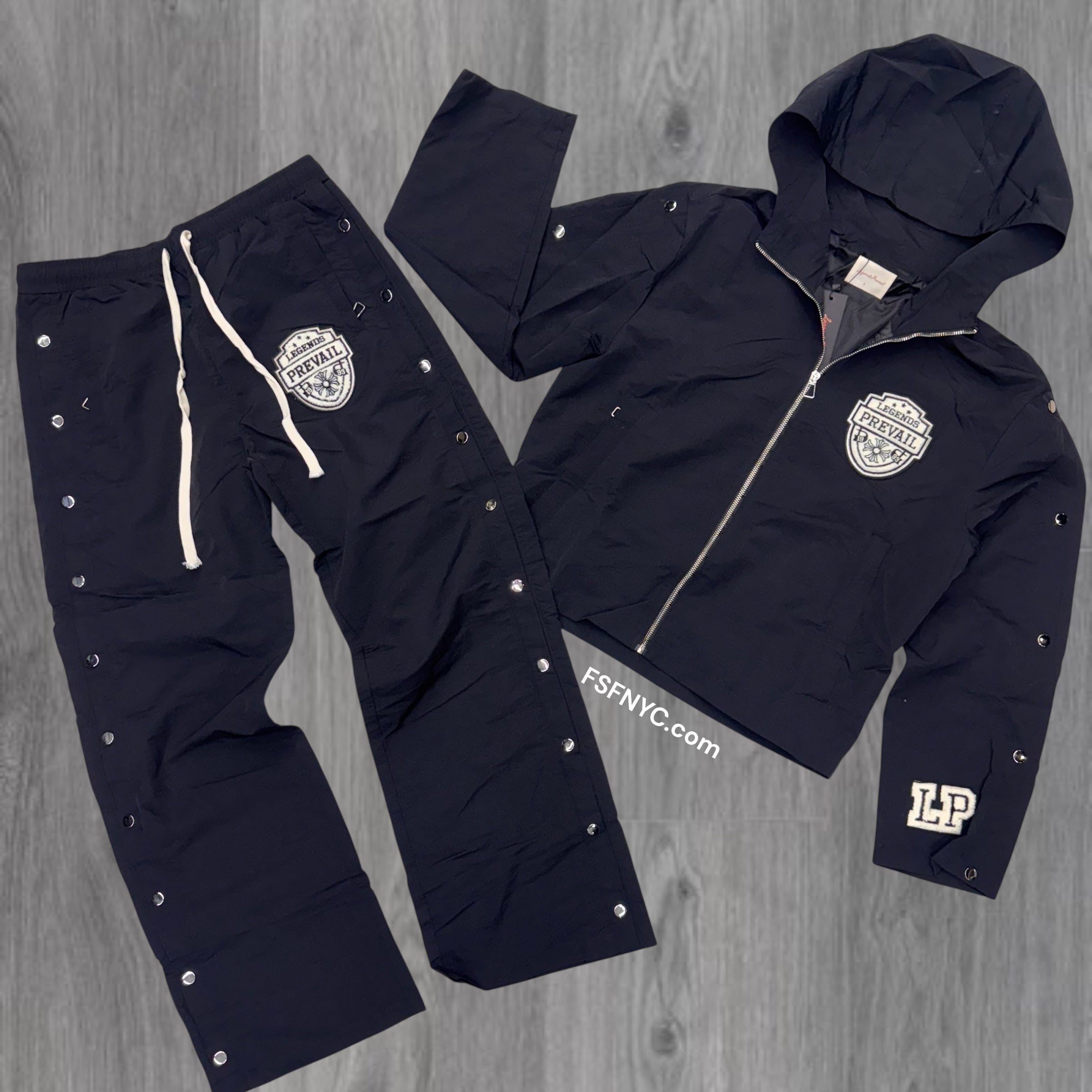 Prevail- Windbreaker “93” Zip Jacket Set - Black
