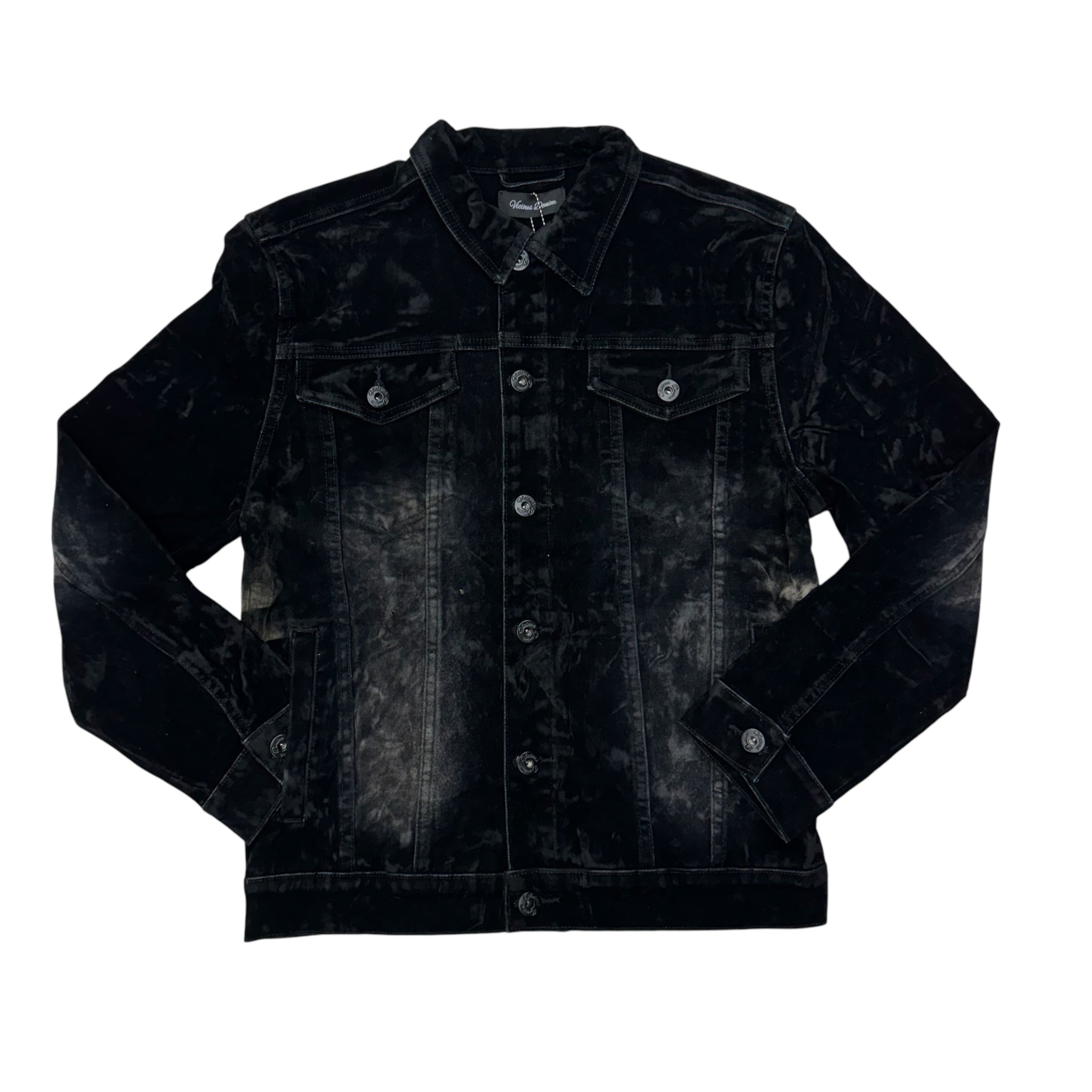 Vicious Suede Denim Jacket Black VC552B