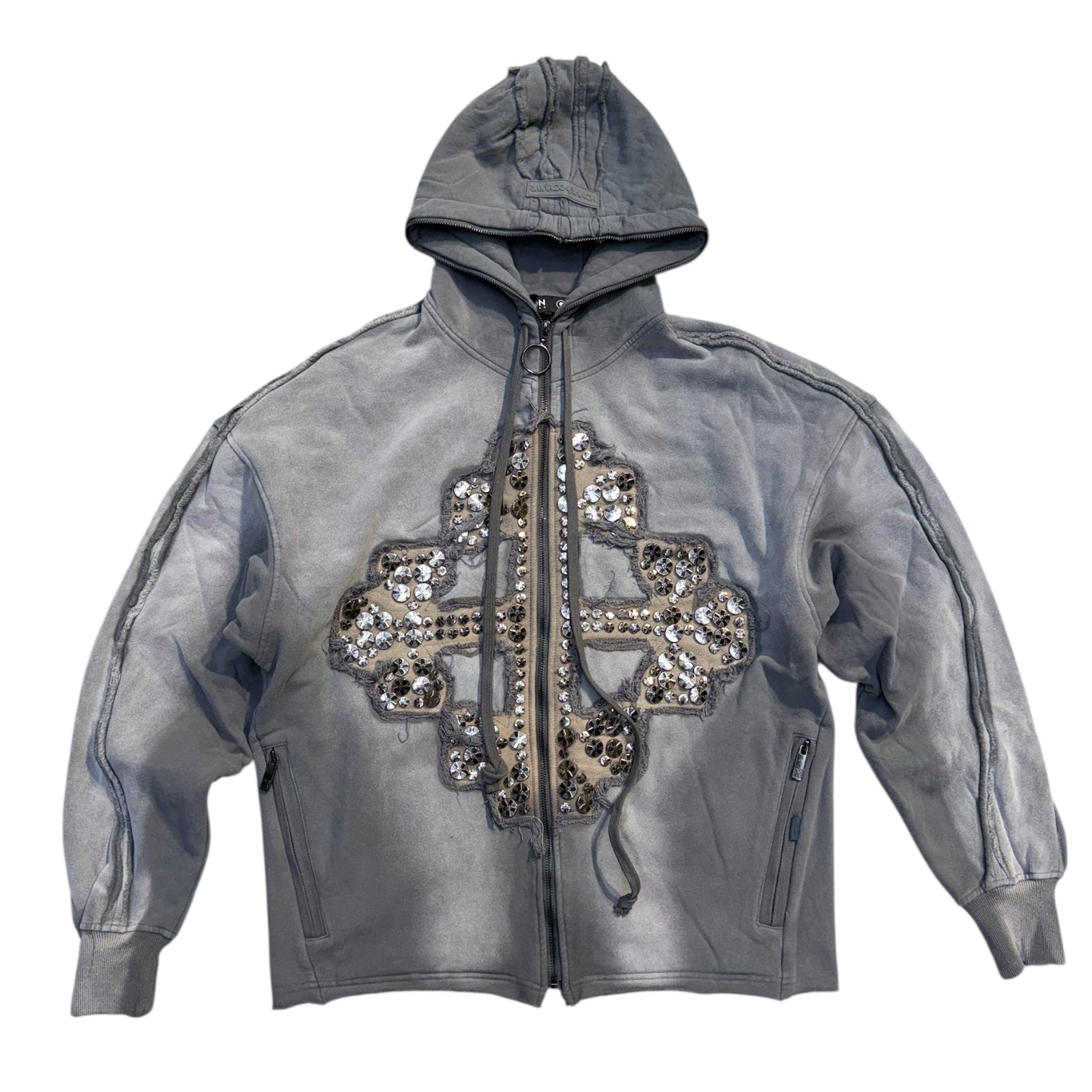 HDSN - Studs Knight Zip Hoodie - GREY - 622