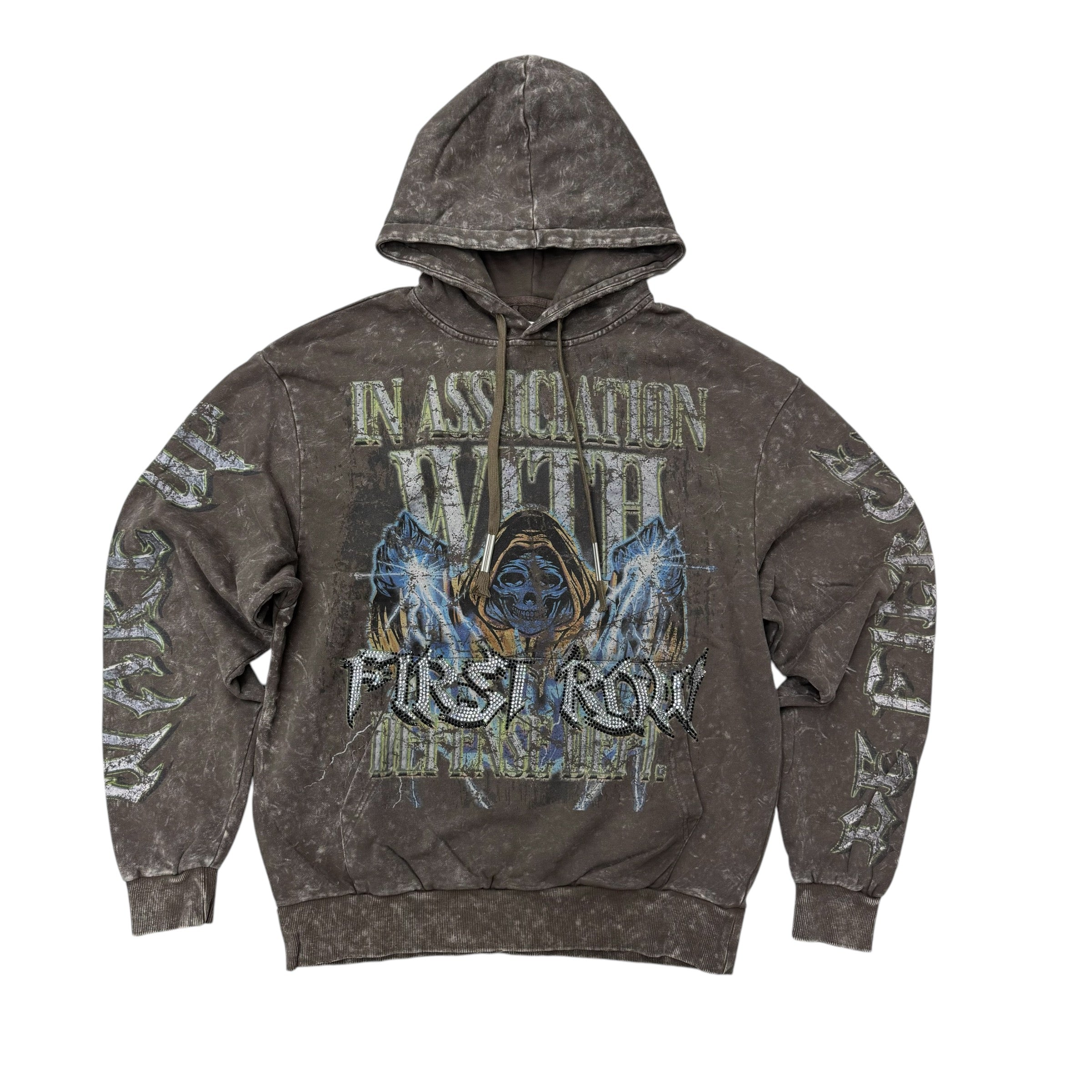 FR Rhinestone Wake Up Hoodie Brown