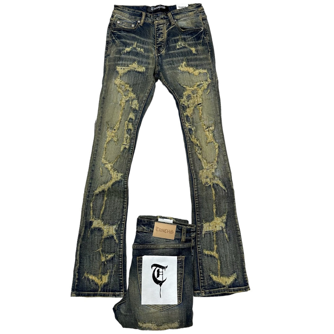 TRNCHS Stacked Thunder Denim Blue vin Wash T36