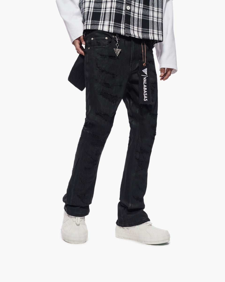Valabasas - Trance Stacked Waxed Denim - Black Wax - 1116