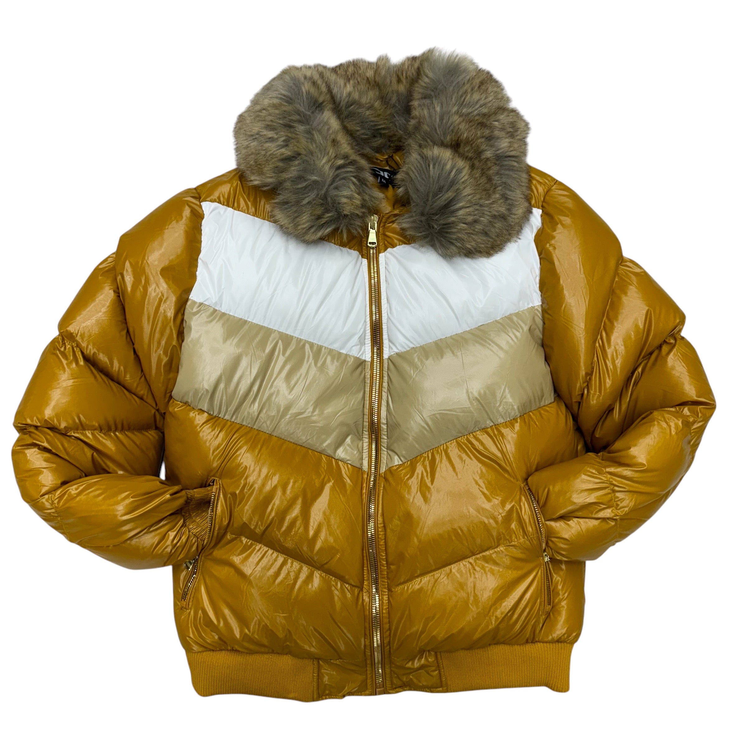 JC shiny Puffer jacket  WHEAT  91587