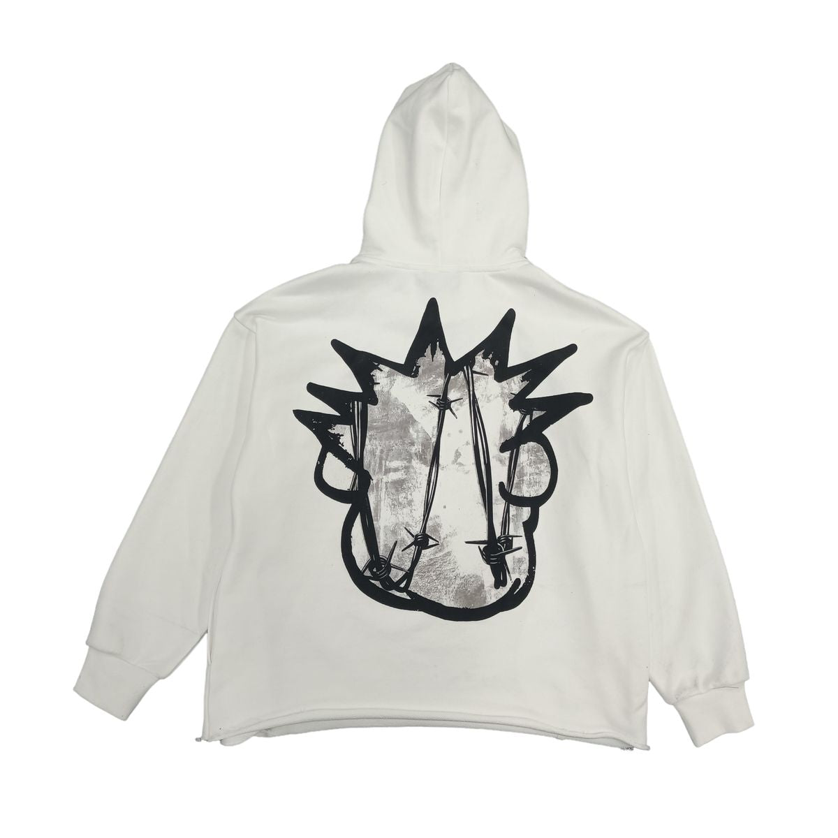 SYN Barbed Hoodie White Grey