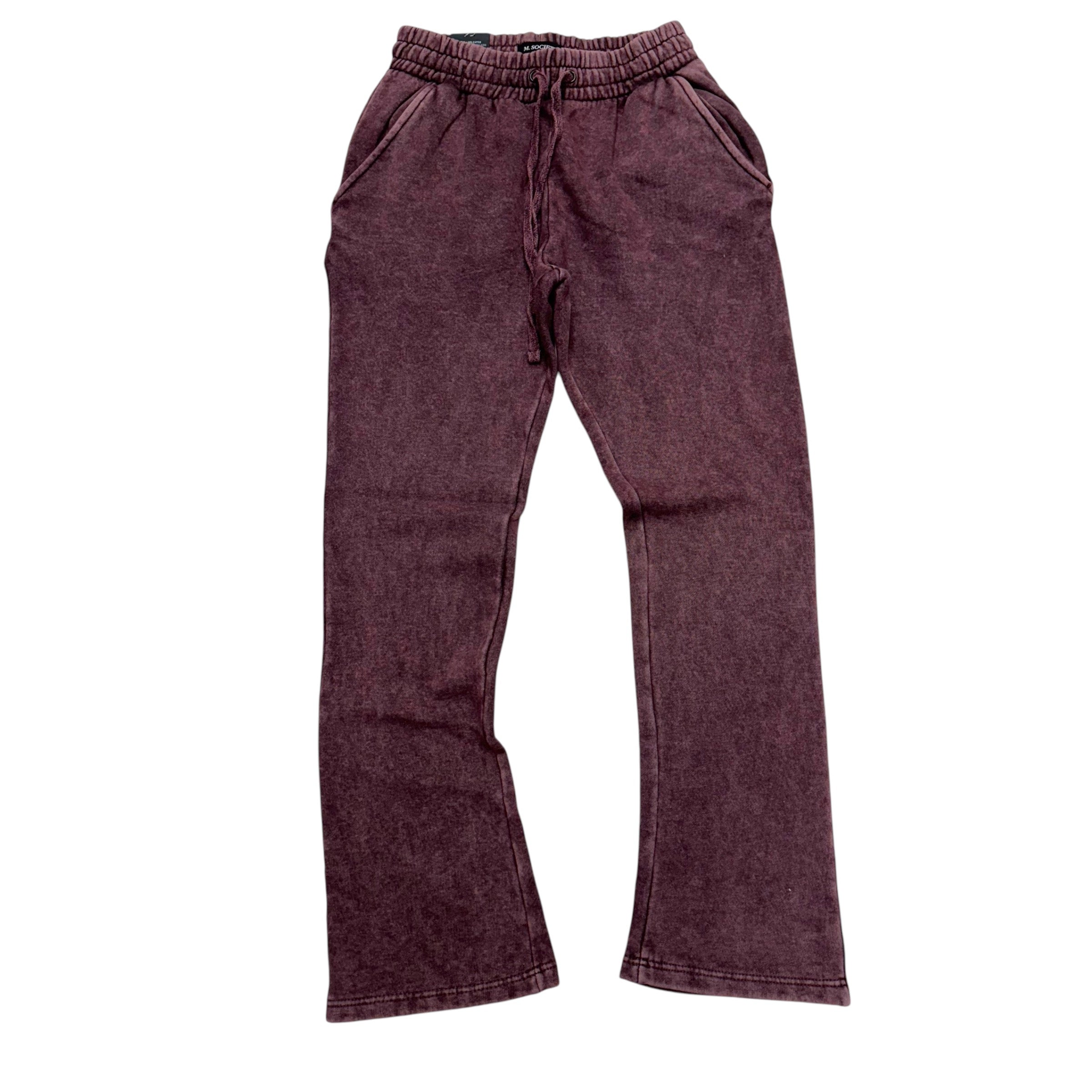 Mischief Stacked Sweat Pants ACID Burgundy