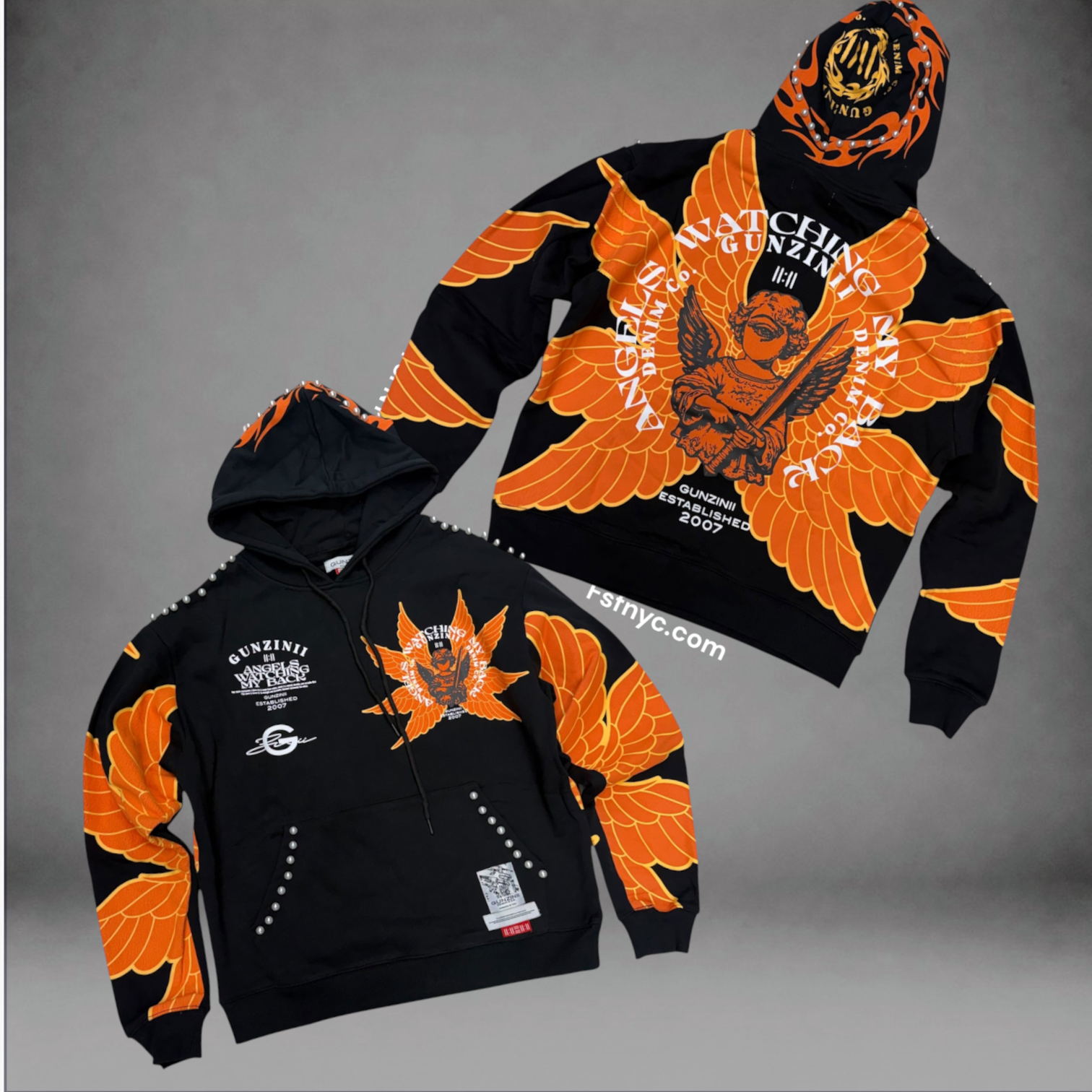 Gunzini - Angel Wings Hoodie - Black 934