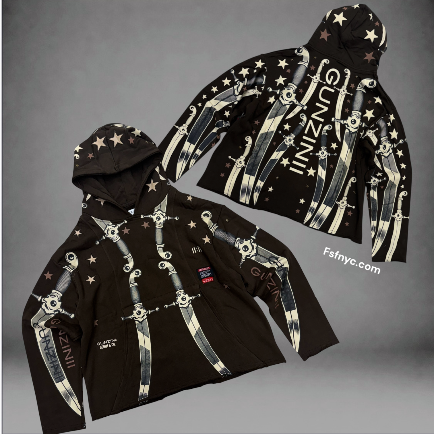 Gunzini - War Swords Hoodie - Brown 868