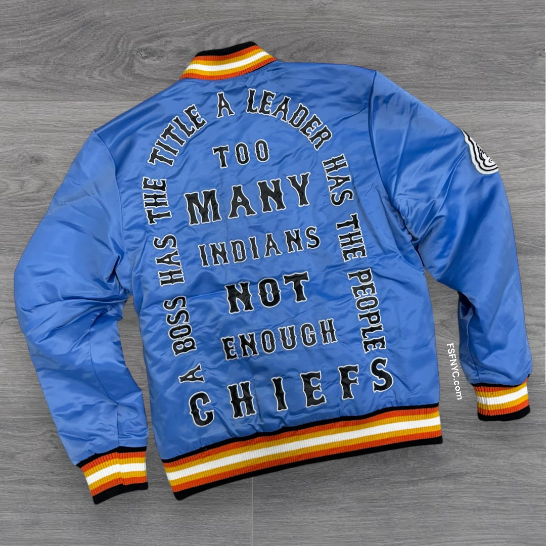 Chiefs Satin Jacket Blue