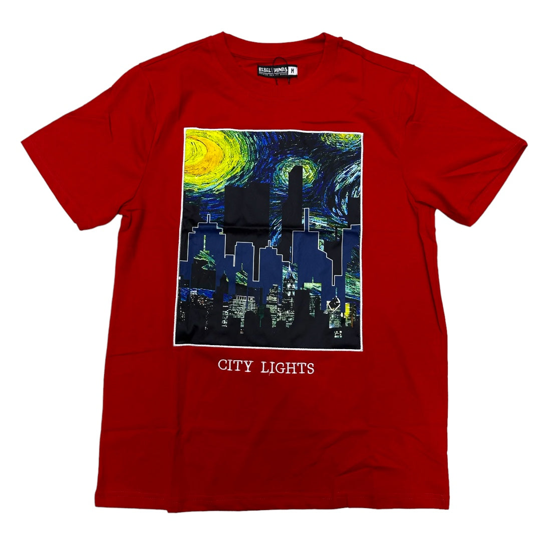 Rebel crazy City T-shirt Red Blue 179