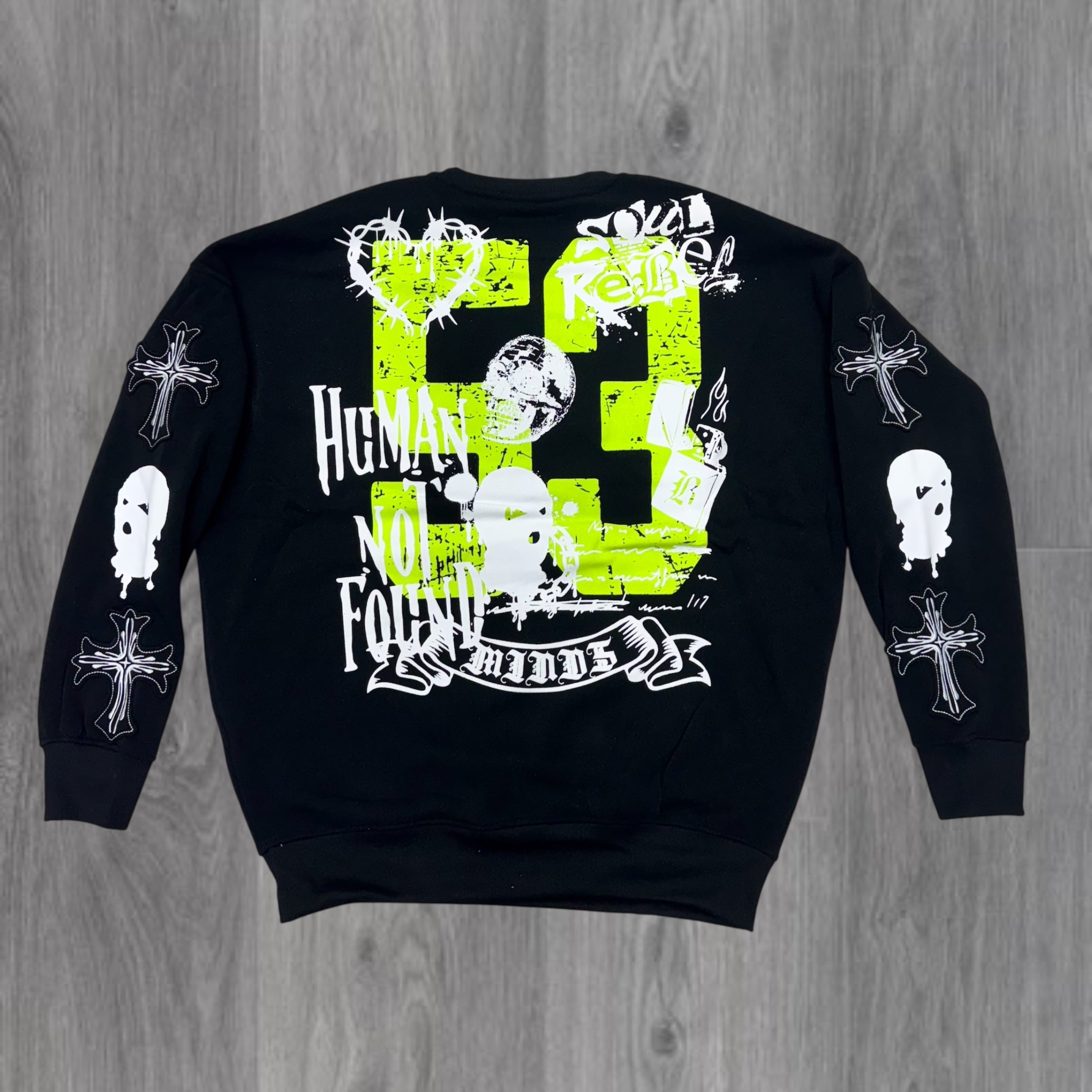 Rebel - Stacked MASK CREW Sweat Suit - Black - 319 419