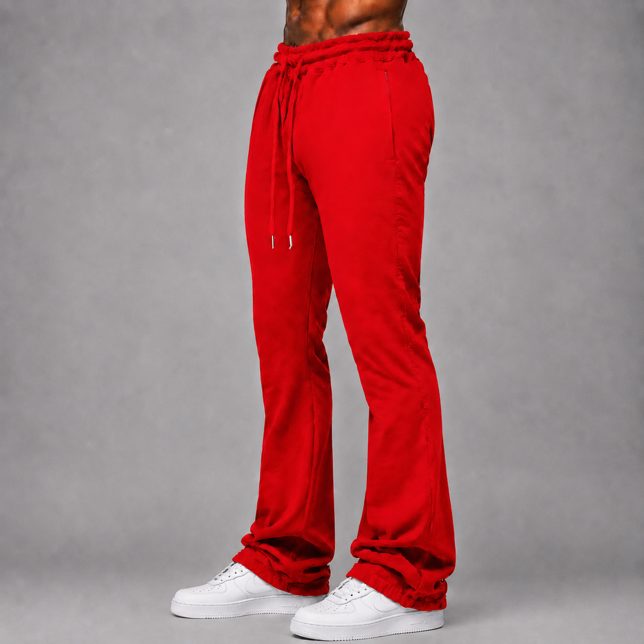Narr - Stacked Sweat Pants  - Red - P1030