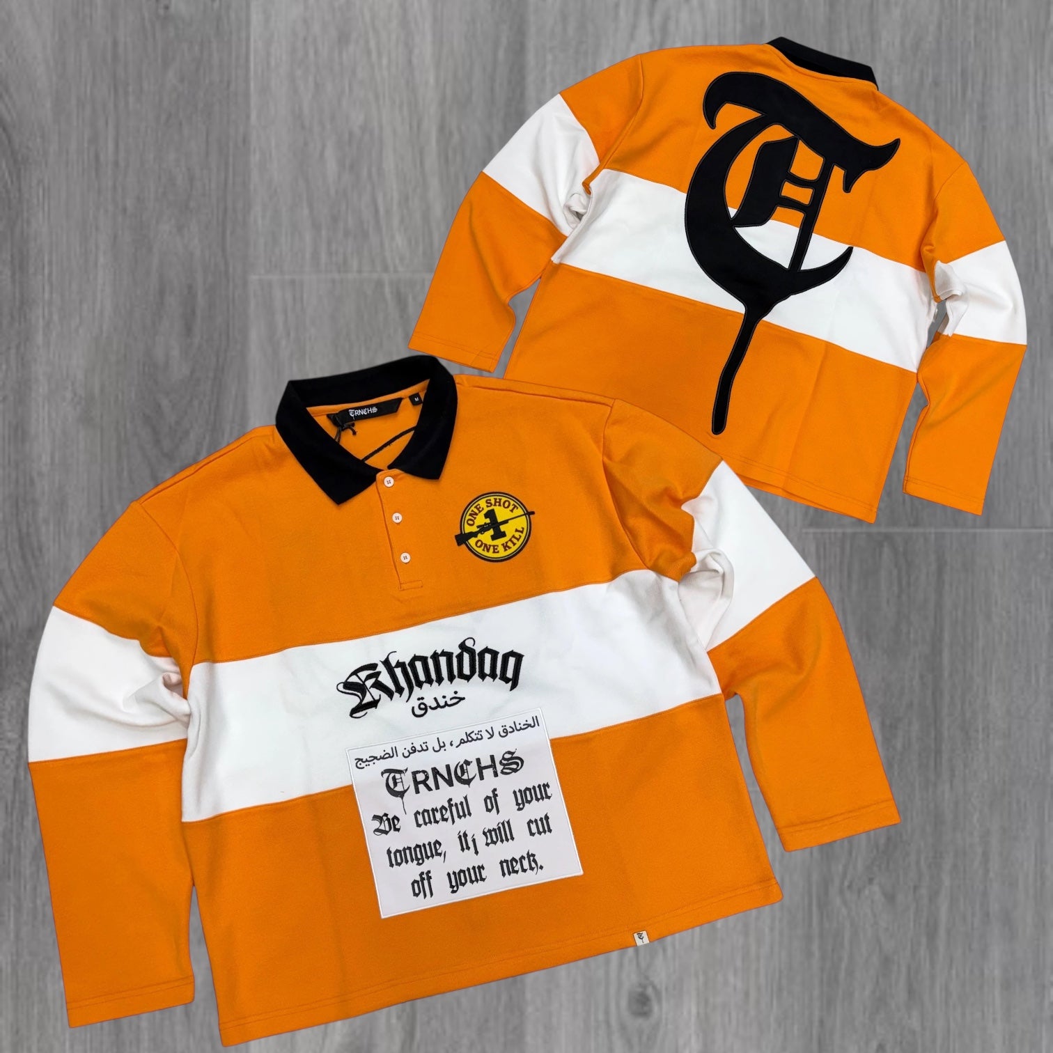 Trnchs - Combat Polo - Orange / White  - TShirt - 13