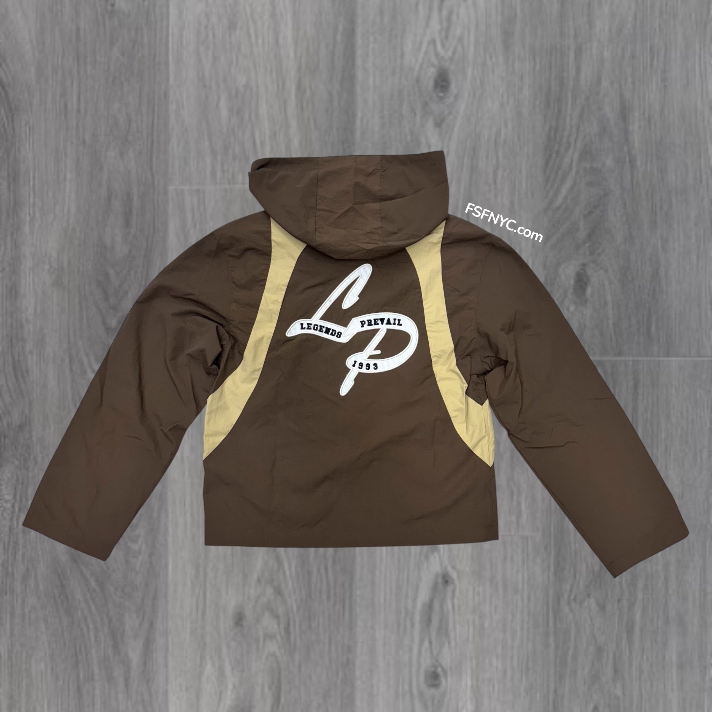 Prevail- LP Windbreaker  Zip Jacket Set - Brown/Cream