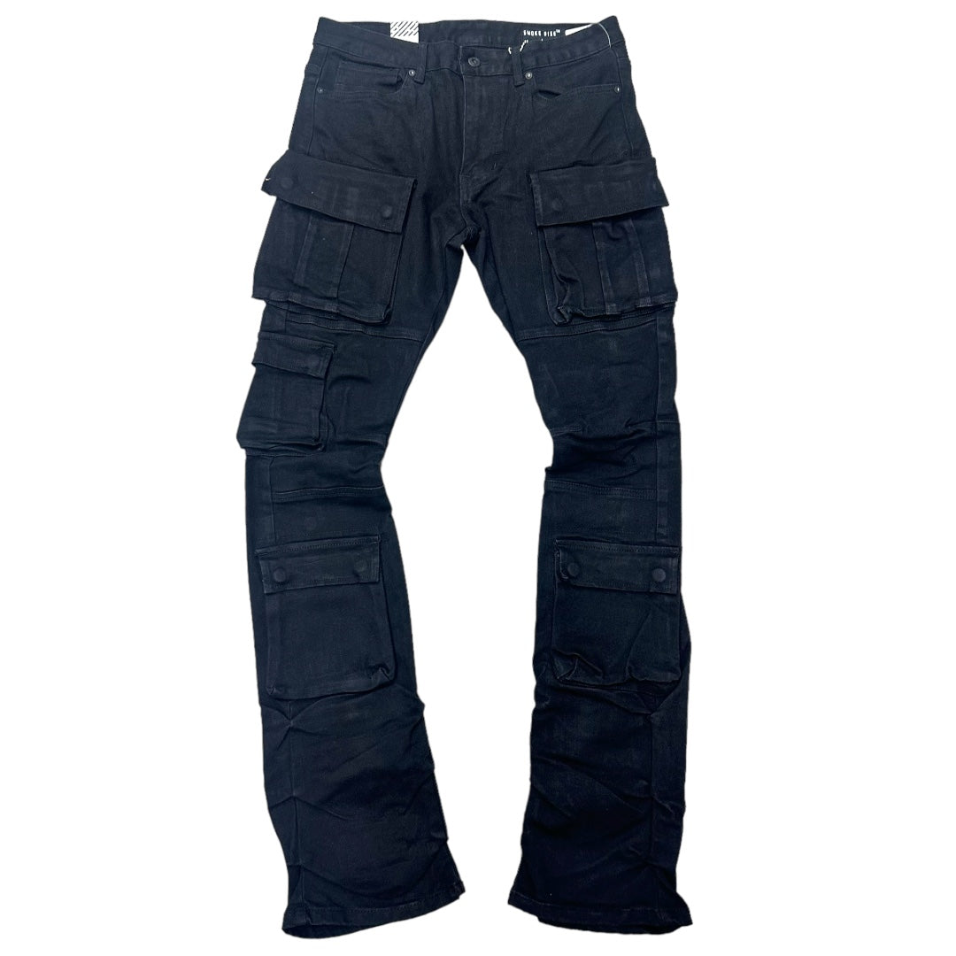 Rise stacked Multi Crago Denim Black 24143