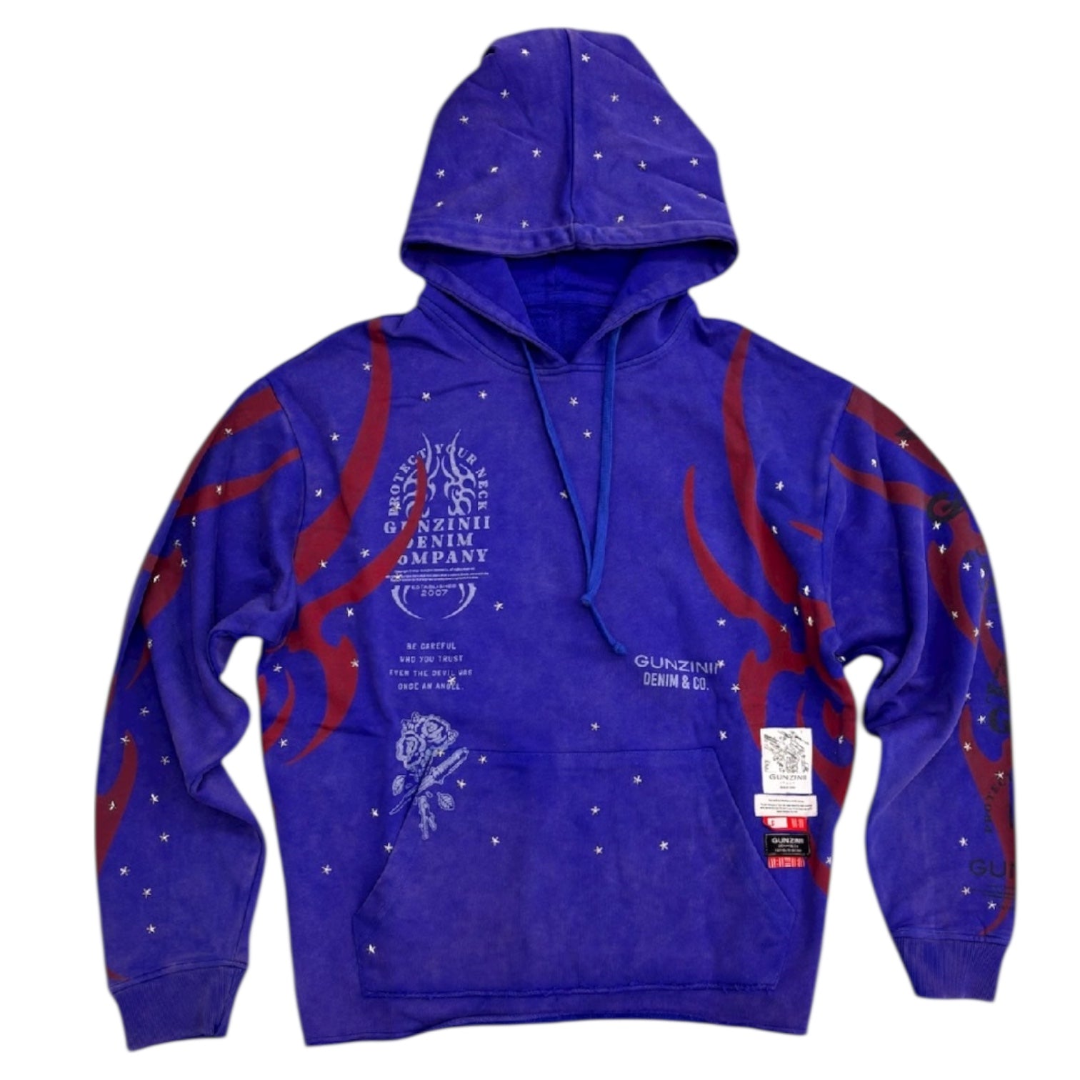 Gunzini - FLOWER Hoodie - Royal - Gz832