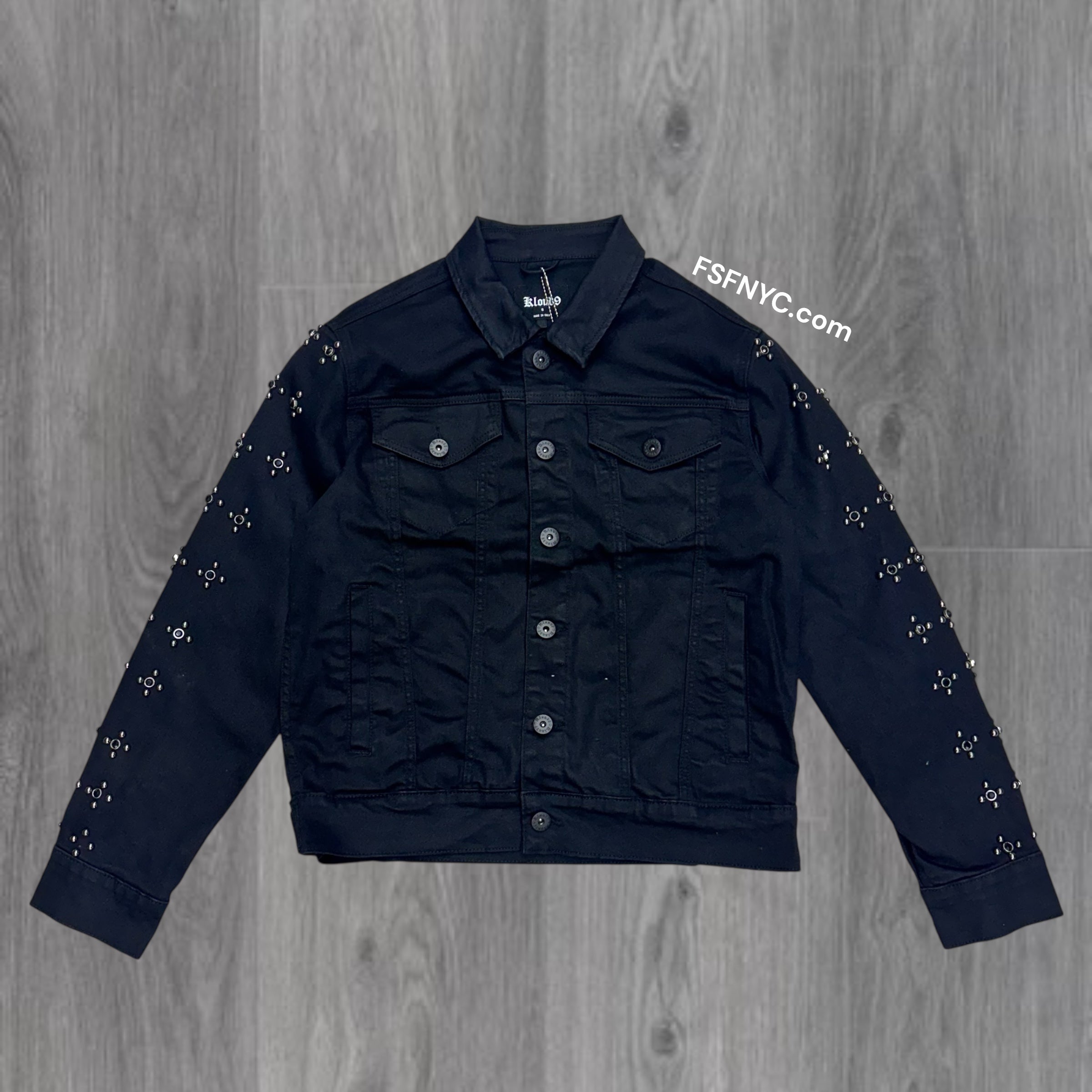 Kloud- Studded Wax Coated Denim Jacket J25340