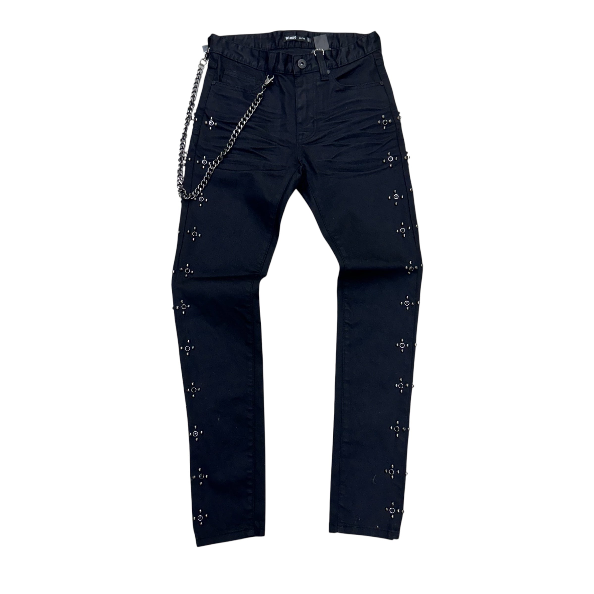 Kloud-Studded Waxed Coated Denim Jeans P25347 Wax Black