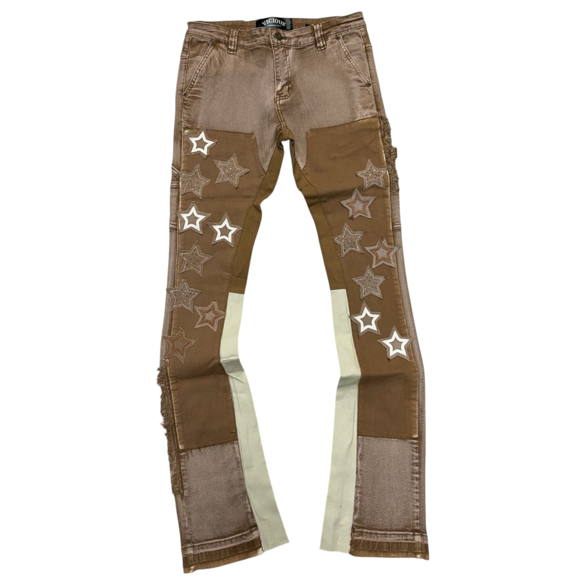 Vicious Stacked Stars Denim Brown vc655