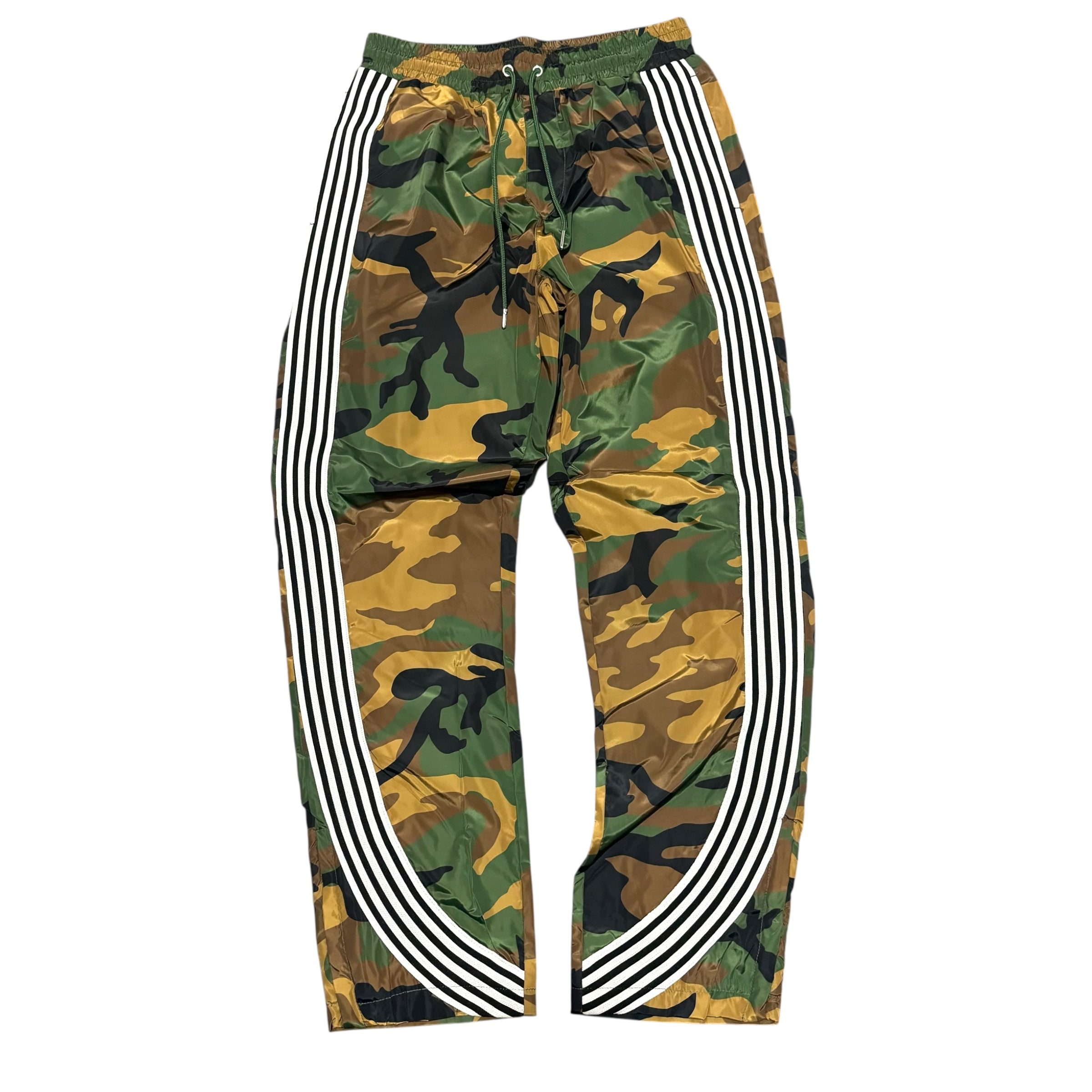 KD Nylon Pants w/ stripes Green Camo 2110B