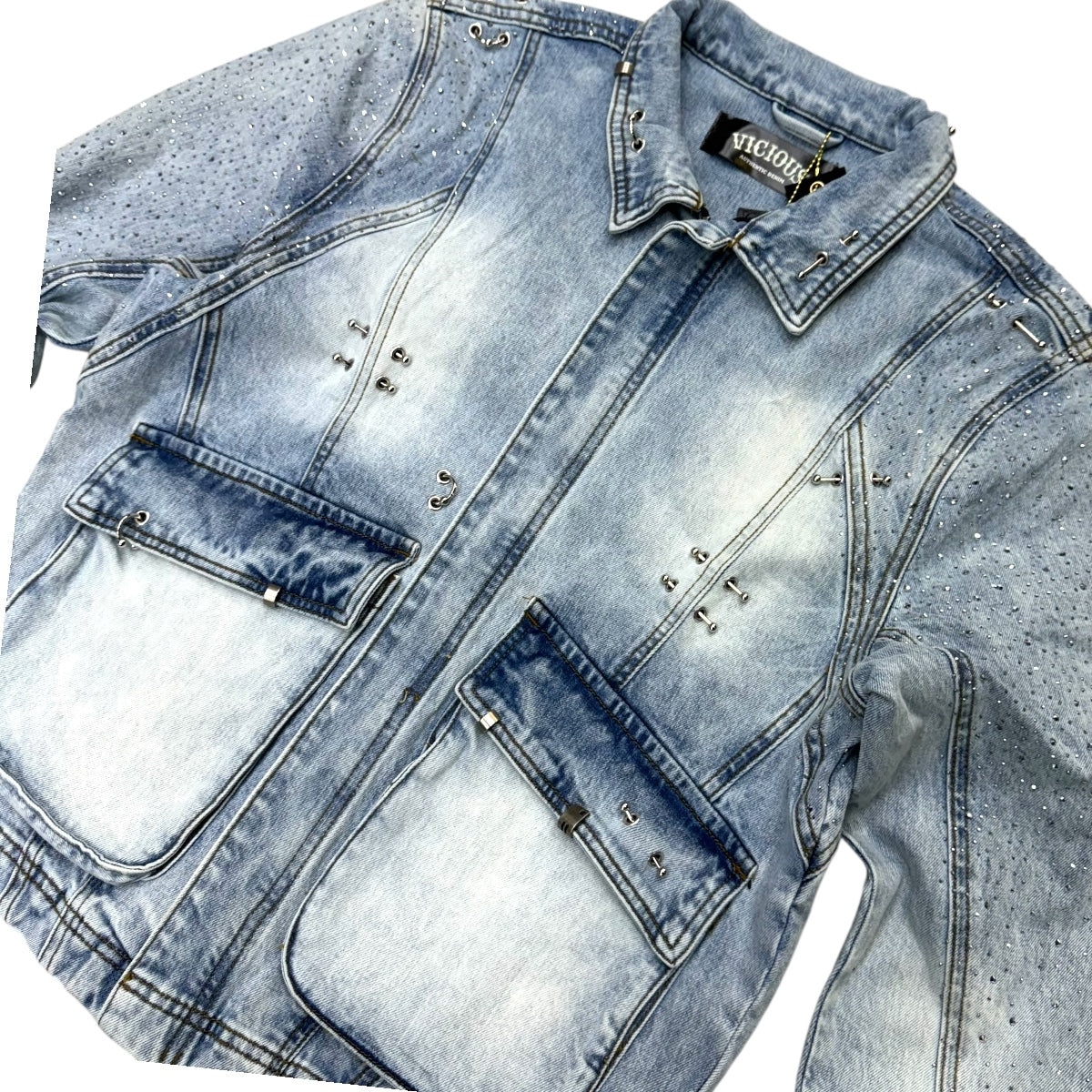 Vicious Rhinstone Denim Jacket VC760 Vc752