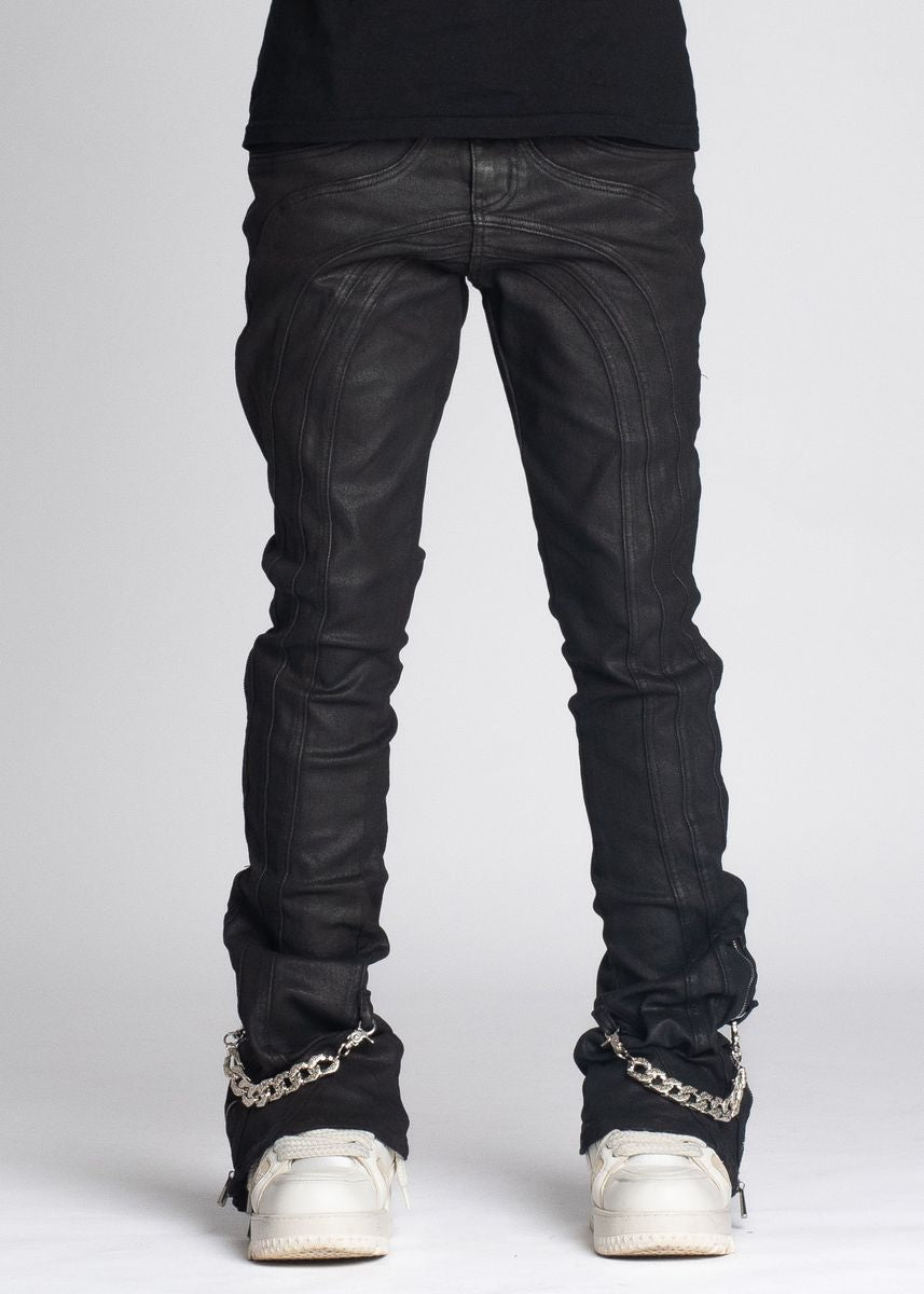 Guapi Stacked Obsidian Black Waxed Chain Denim