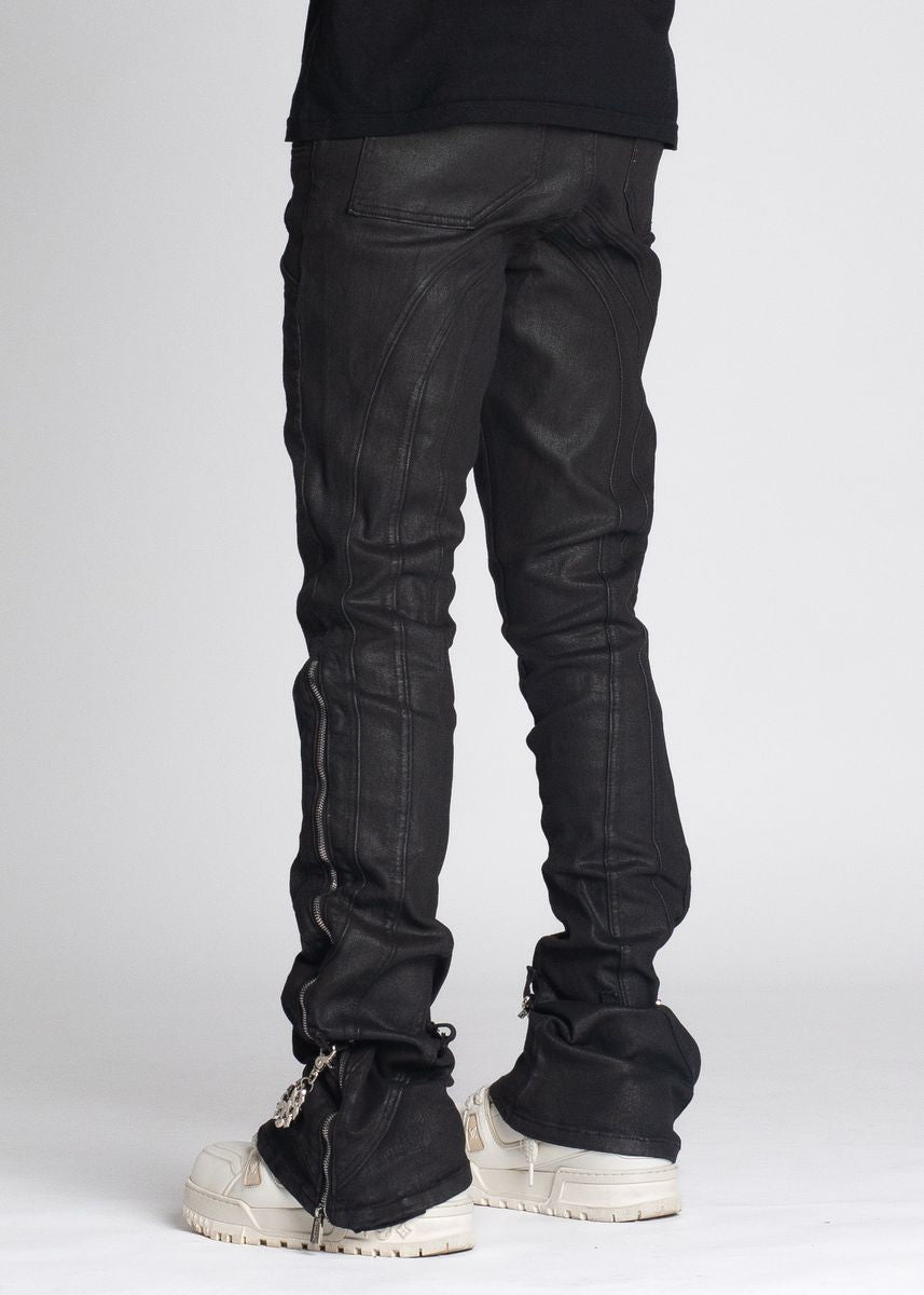 Guapi Stacked Obsidian Black Waxed Chain Denim