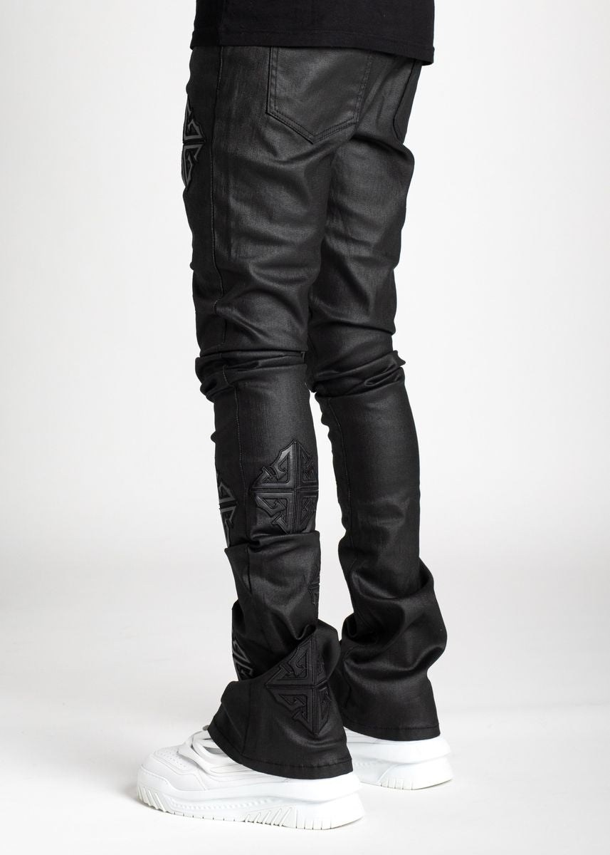 Guapi Stacked Waxed obsidian Black Denim