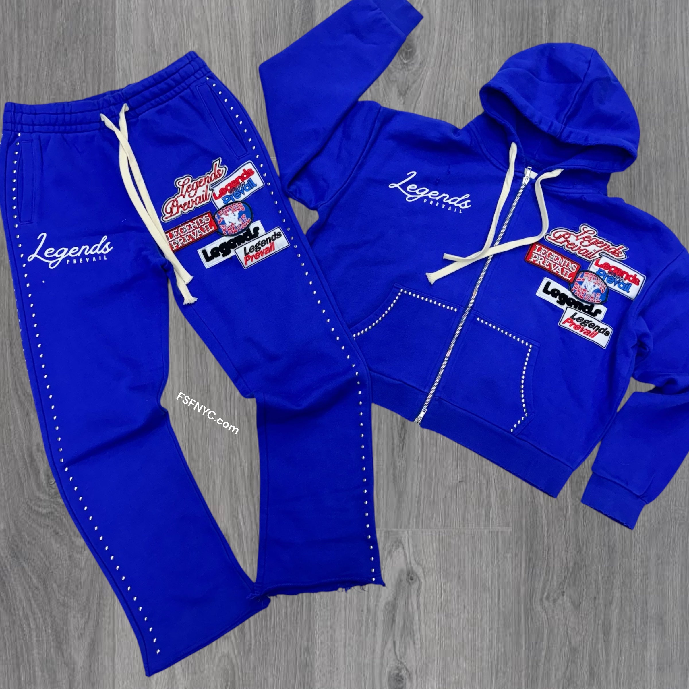 Prevail Stacked Patched Sweat Suit Royal Blue 009