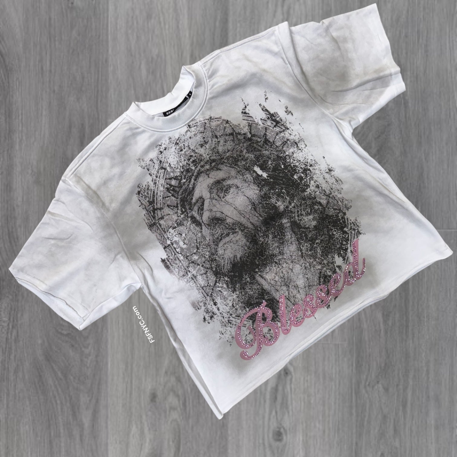 Rebel - Blessed T-shirt - Grey/white - 143