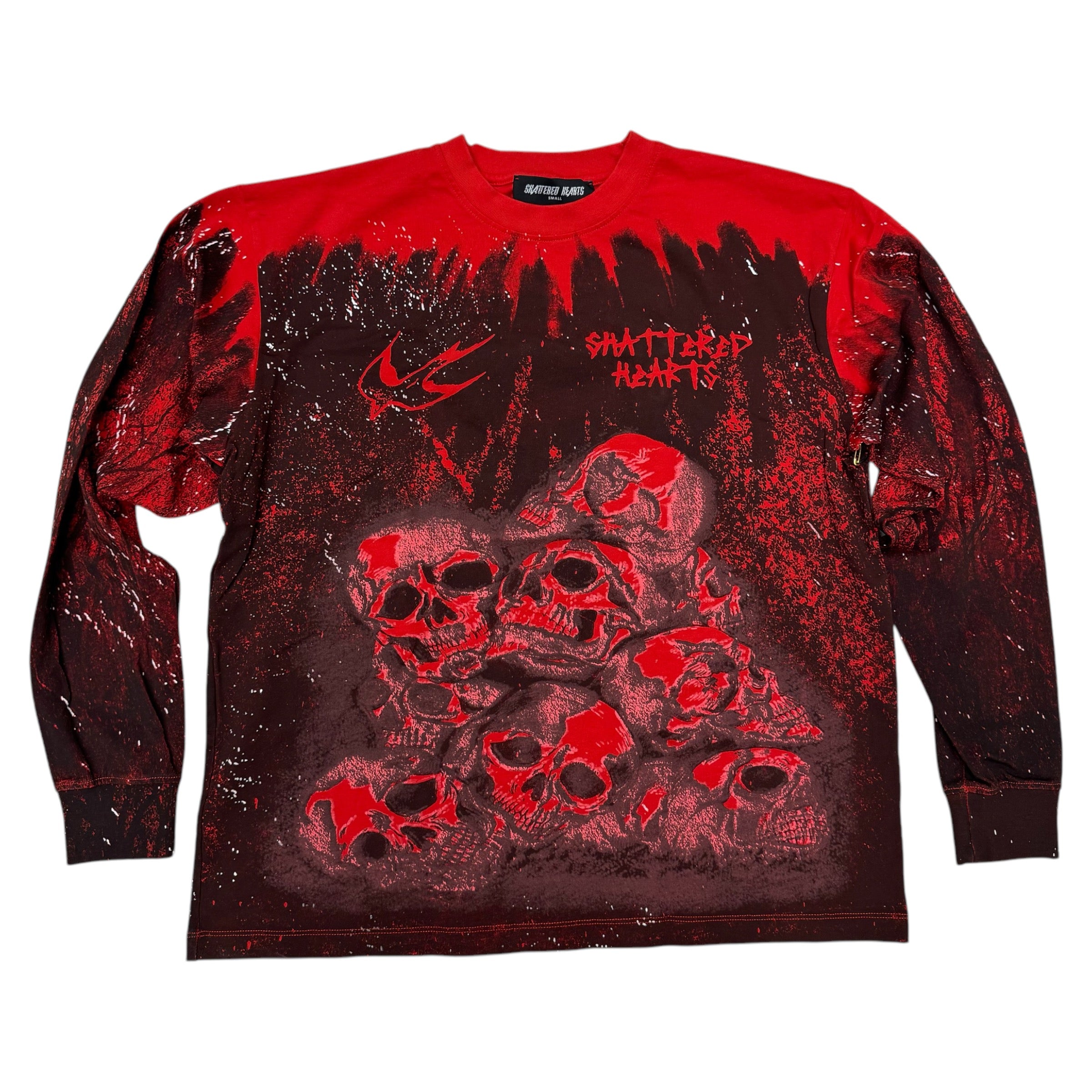 Shattered Heart Long Sleeve T-shirt Red