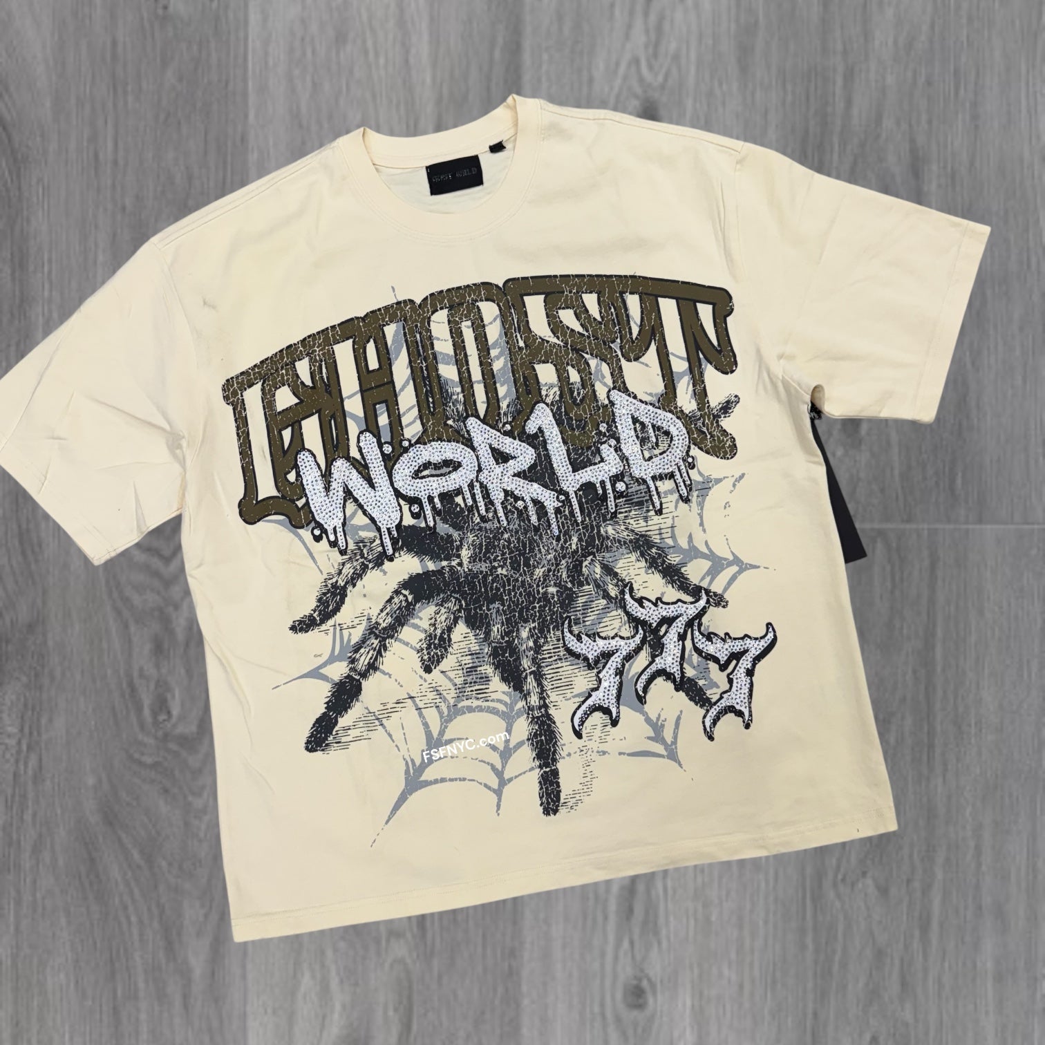 GHST - Rhinestone World T-shirt - Cream - GS3