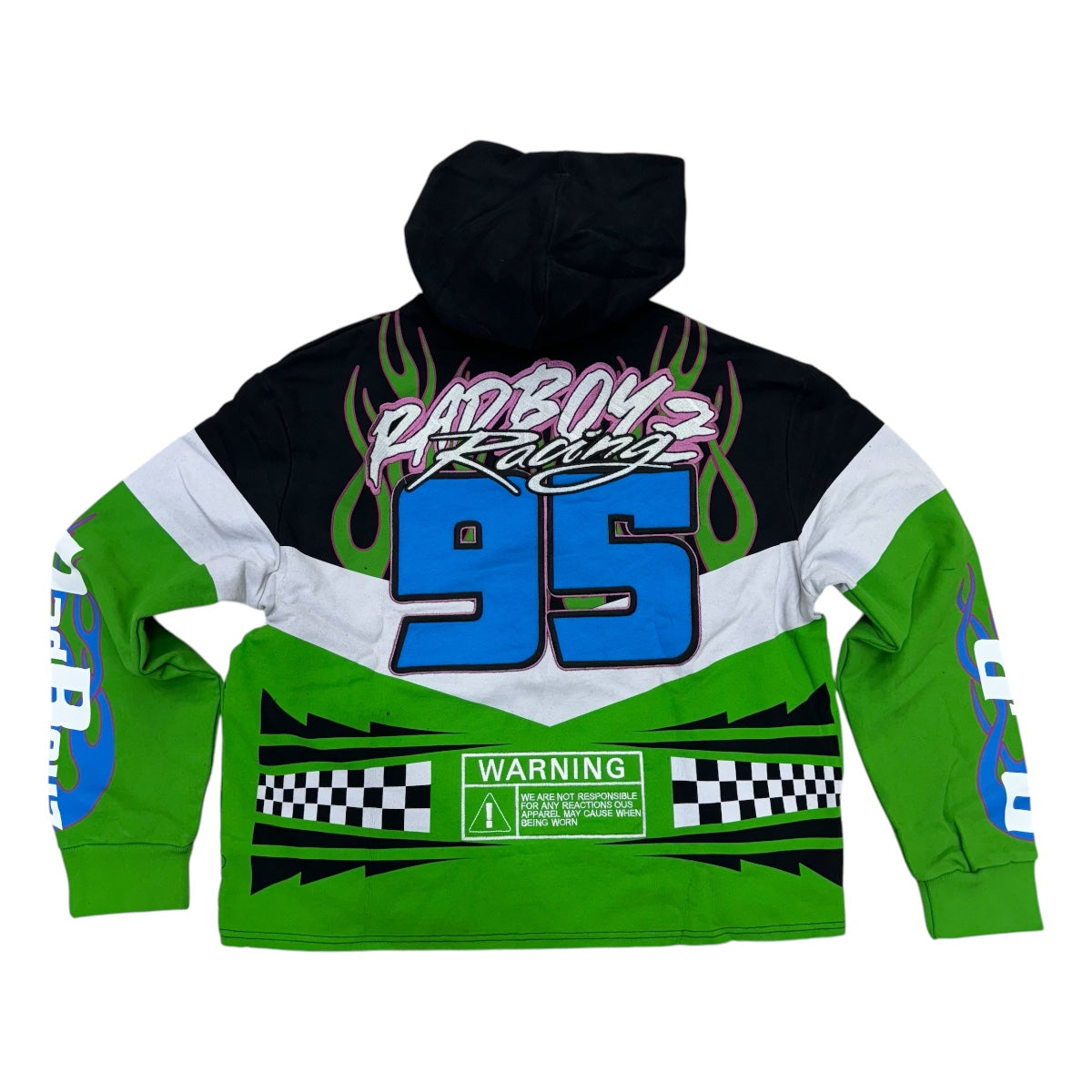 RadBoyz Motor Cut Off Hoodie Green Black 108