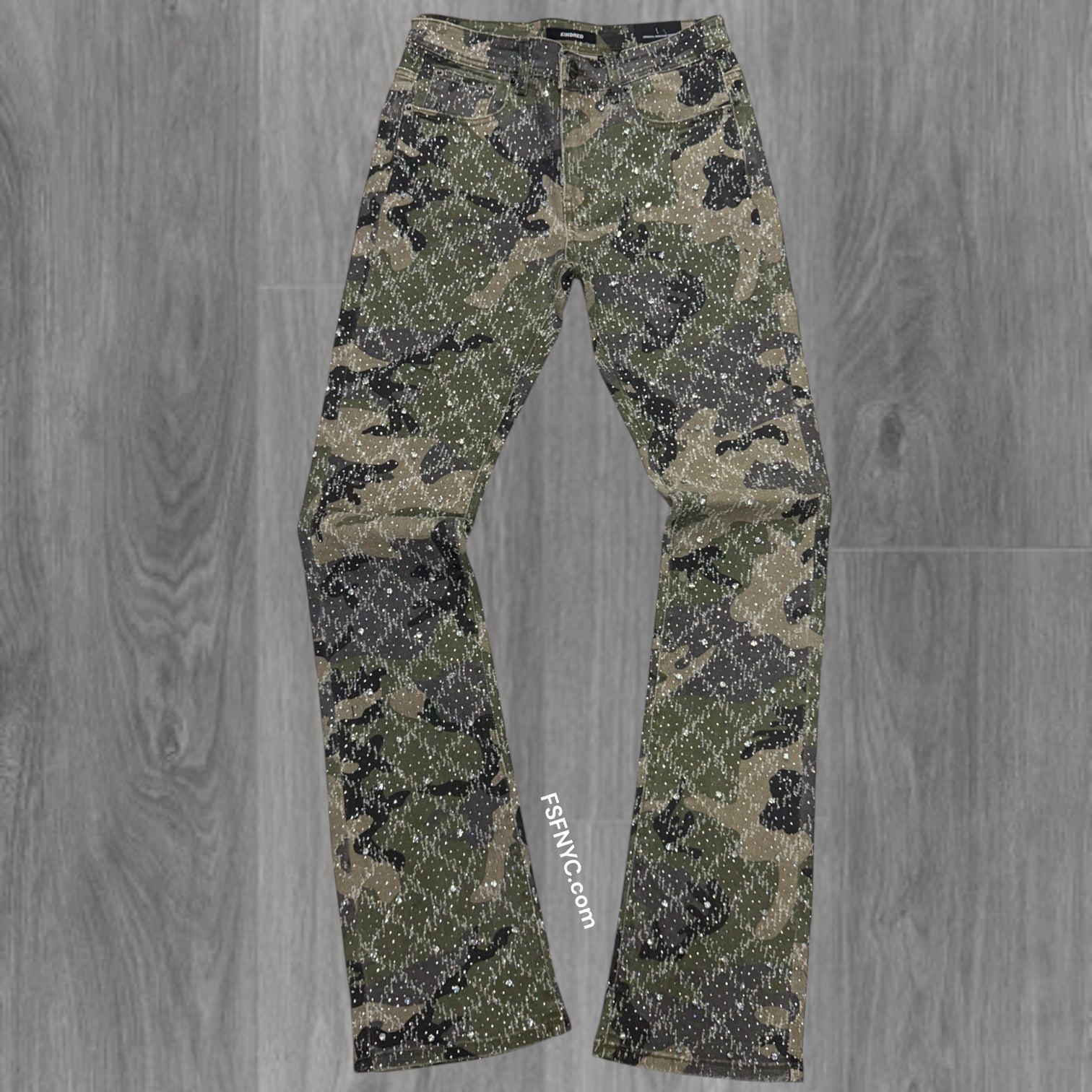 KD - Stacked Crystal Denim - Green Camo - 2231