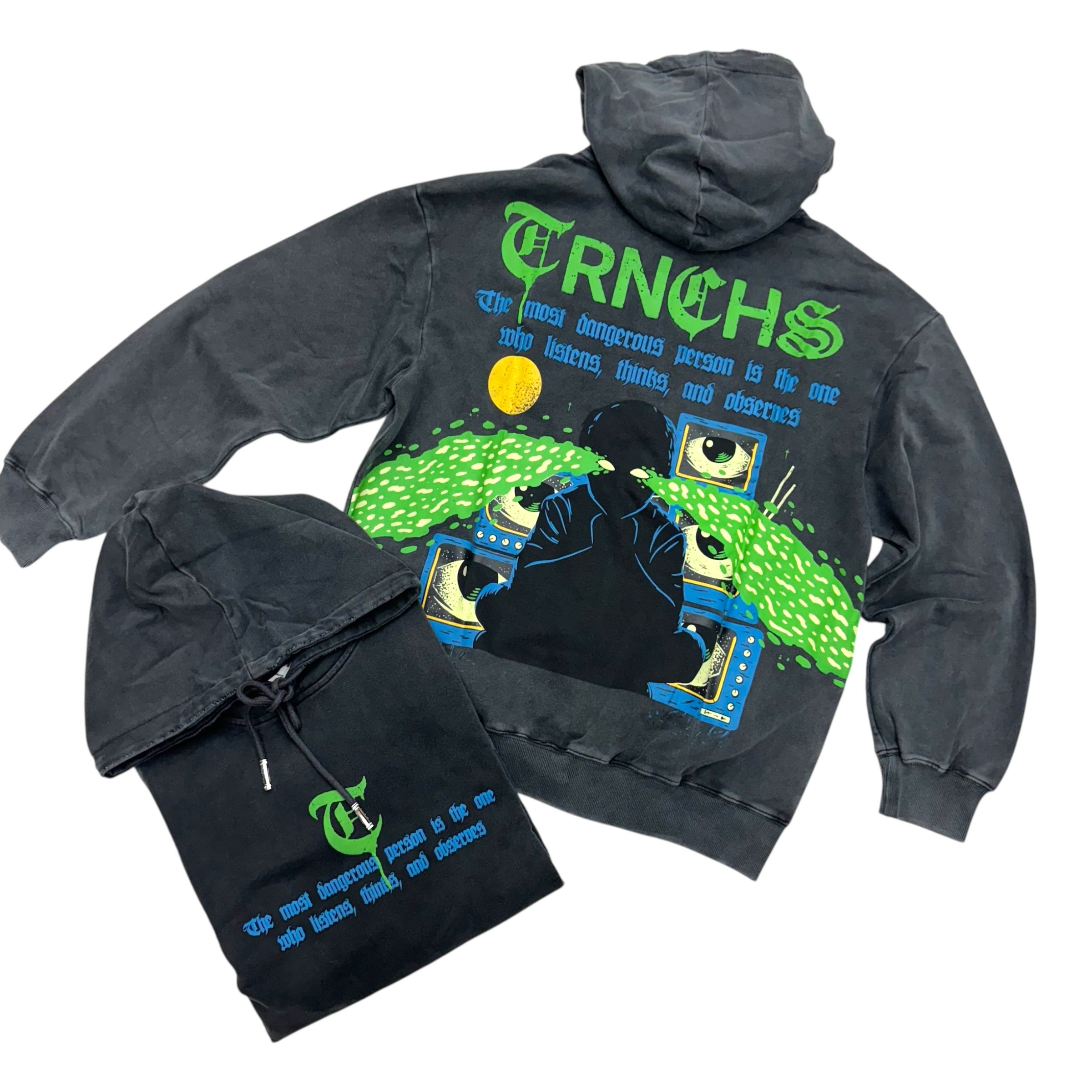 Trnchs Observes Hoodies Vintage charcoal Black 711