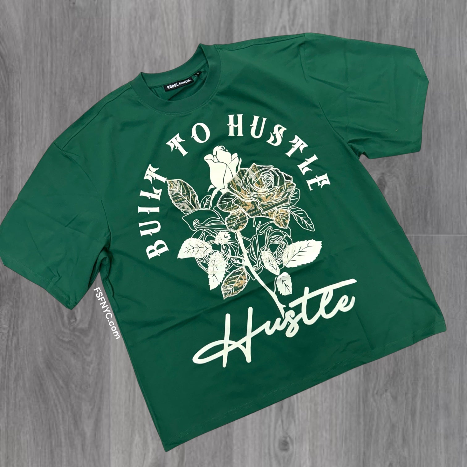 Rebel - Hustle T-shirt - Hunter Green - 1110