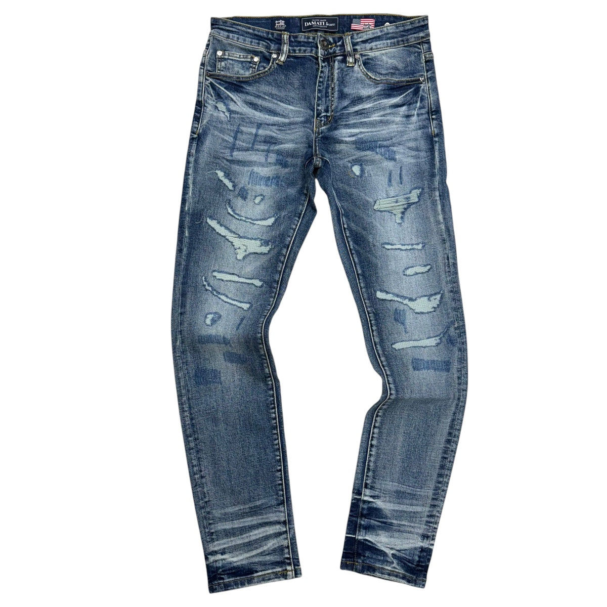 DMT Distress Skinny Jeans M.Blue 001