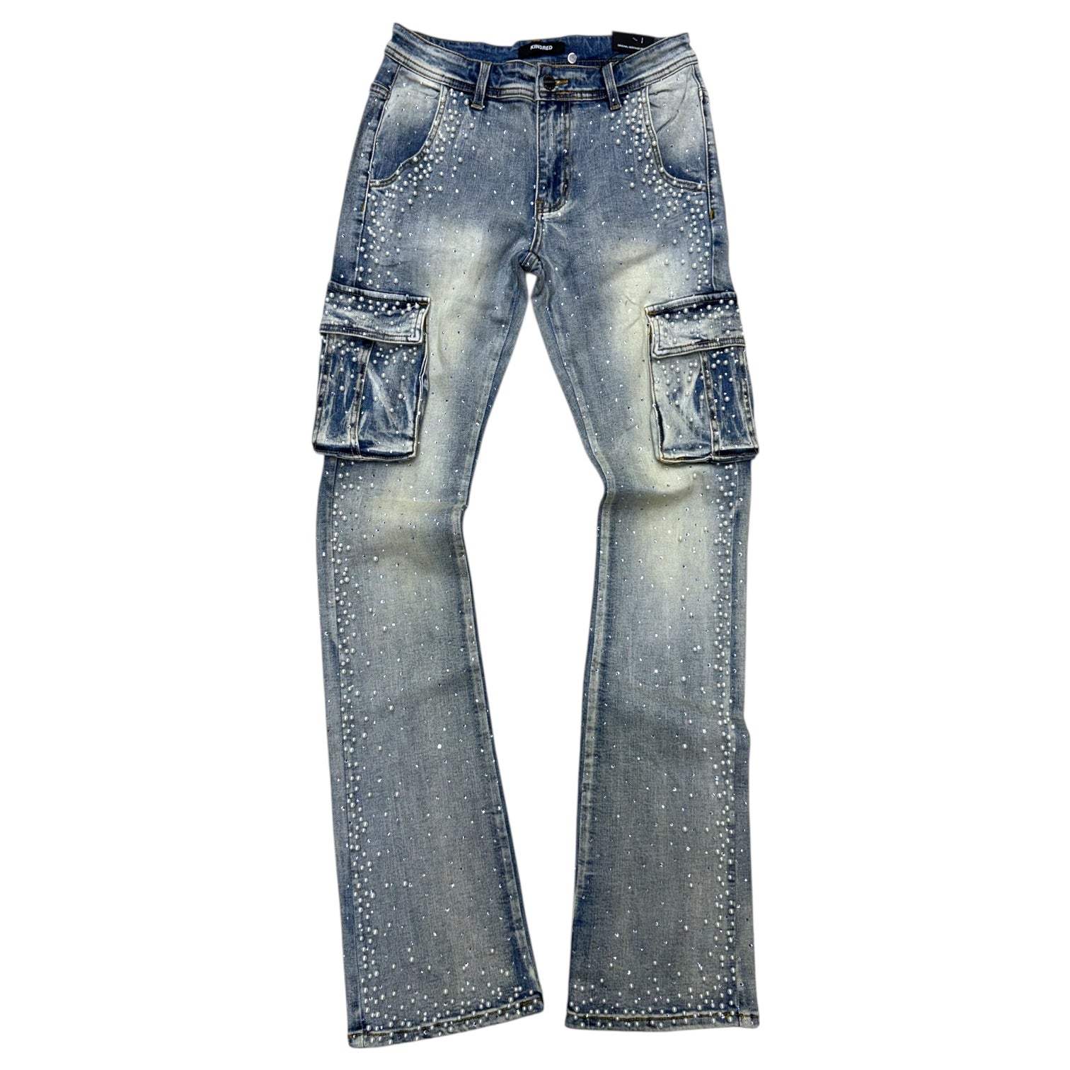 KD - Pearl Cargo Stacked Denim - BLUE -  2239