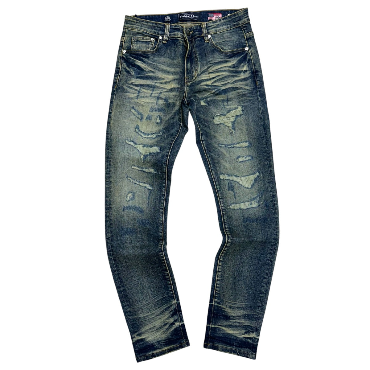 DMT Distress Skinny Jeans Dirty Blue 001