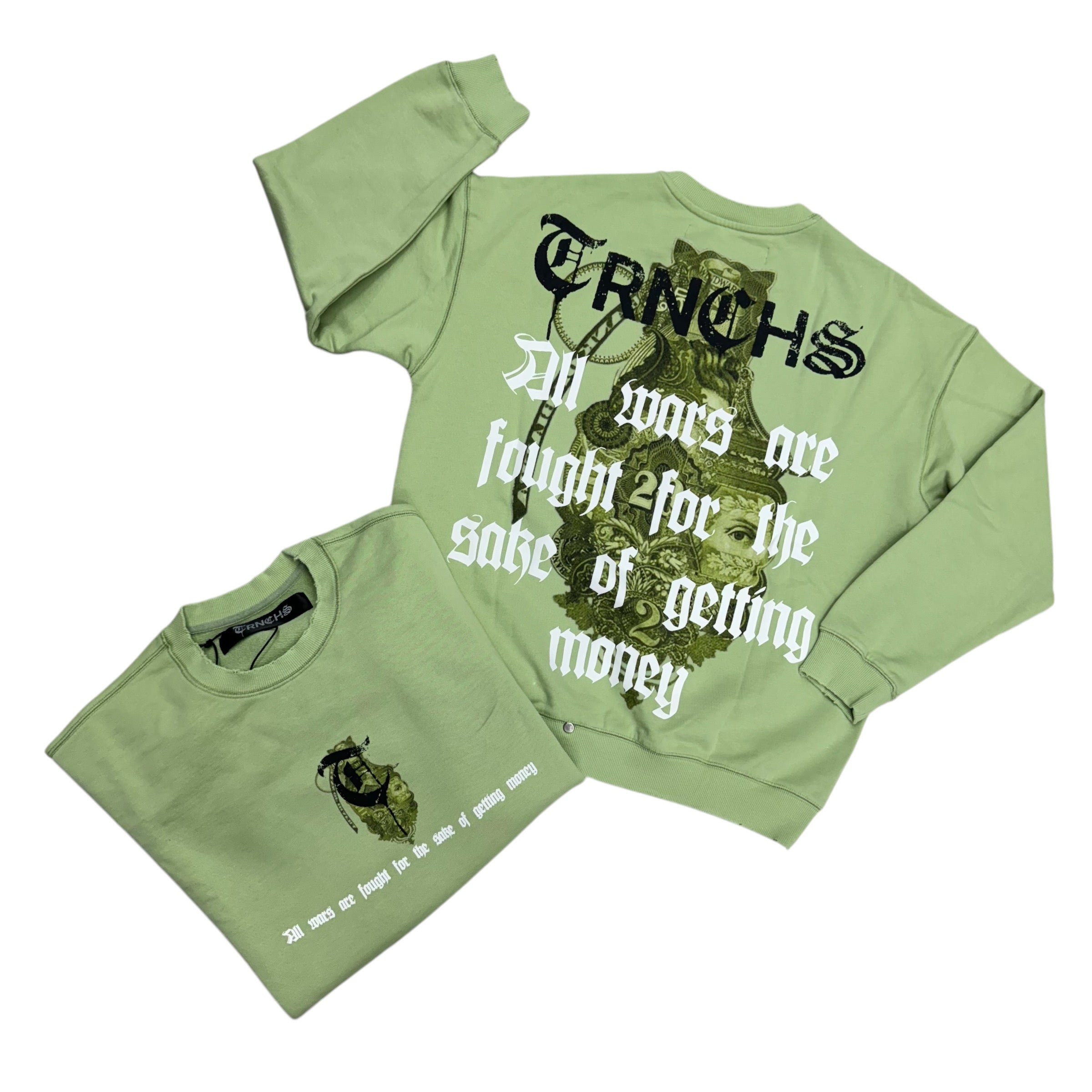 Trnchs War Money Crew Sweatshirt Green 730