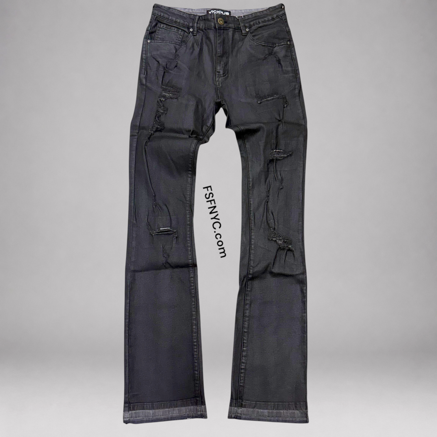 Vicious - Wax Flare Denim  - Black Tar VC1259