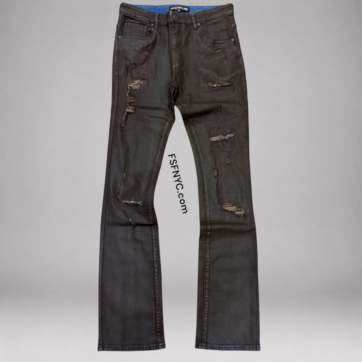 Vicious - Wax Flare Denim  - Brown VC1259