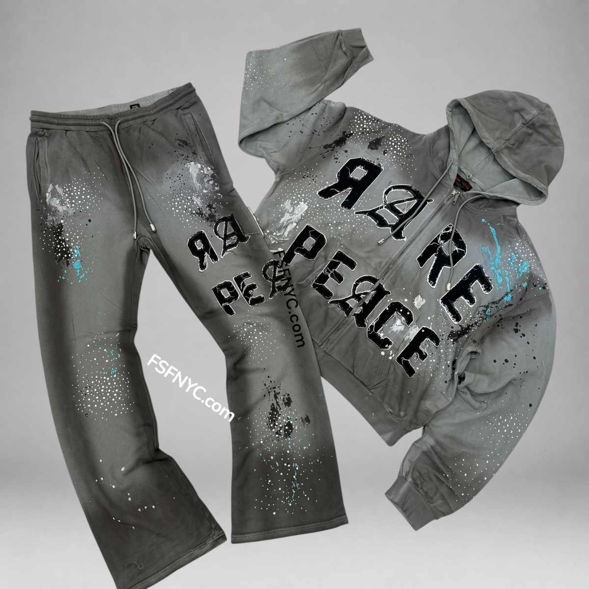 RP -Flare Splatter sweat suit - Lt Grey - 6104