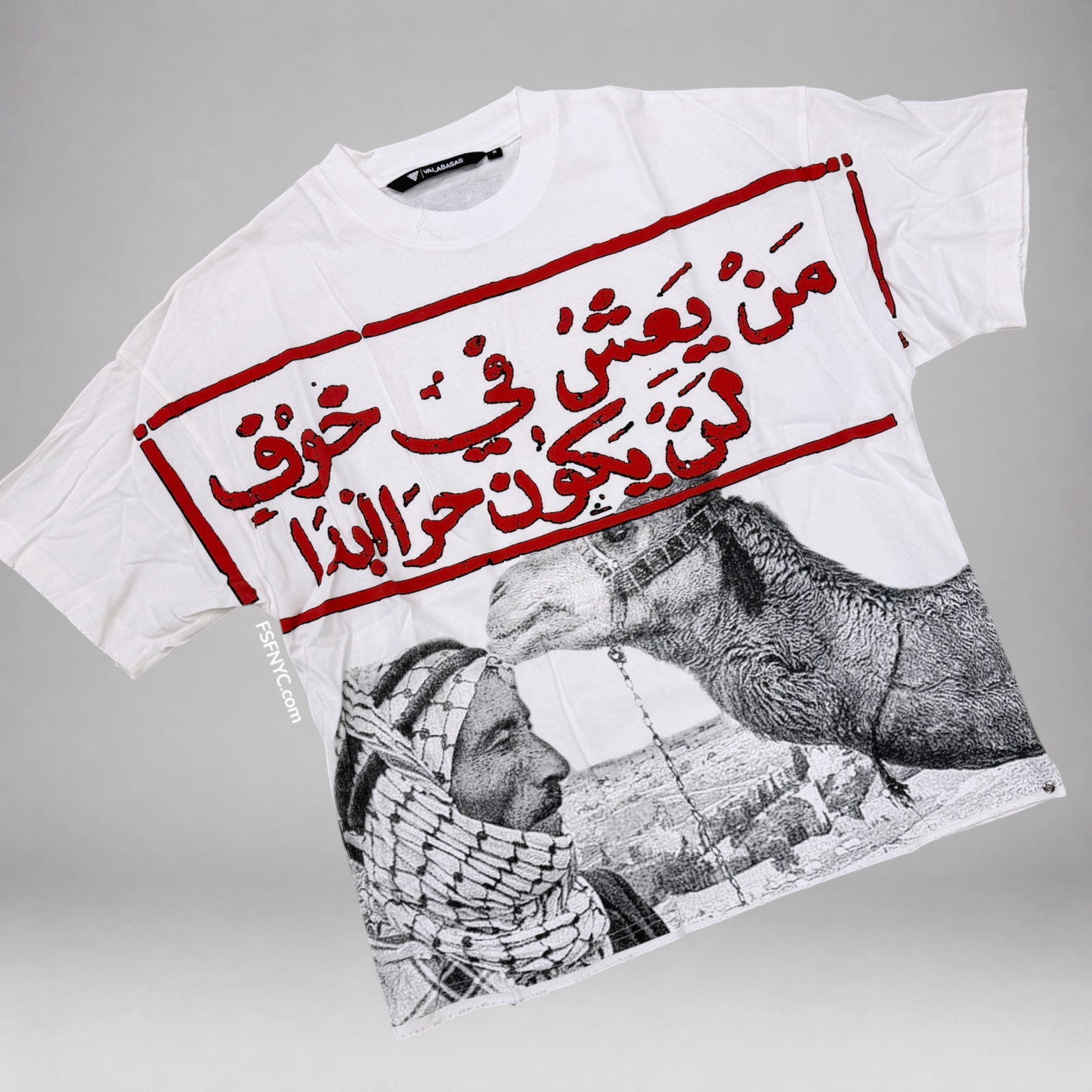 Valabasas - Camel Vintage T-shirt  - White - 26002