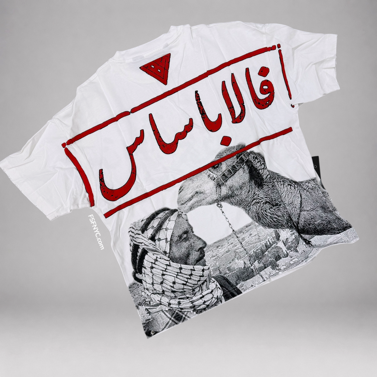 Valabasas - Camel Vintage T-shirt  - White - 26002