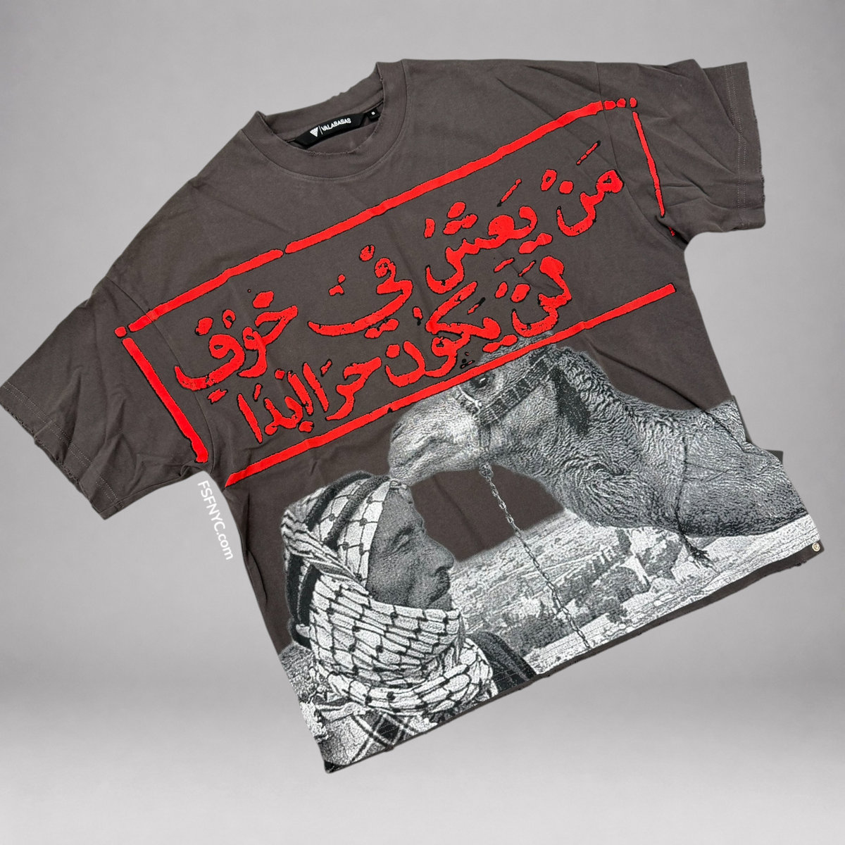Valabasas - Camel Vintage T-shirt  - Grey 26002