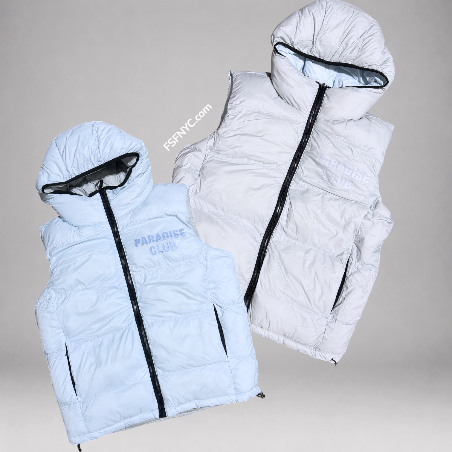 SYP - Reversible Puffy Vest -IceBlue/Grey - 9385V