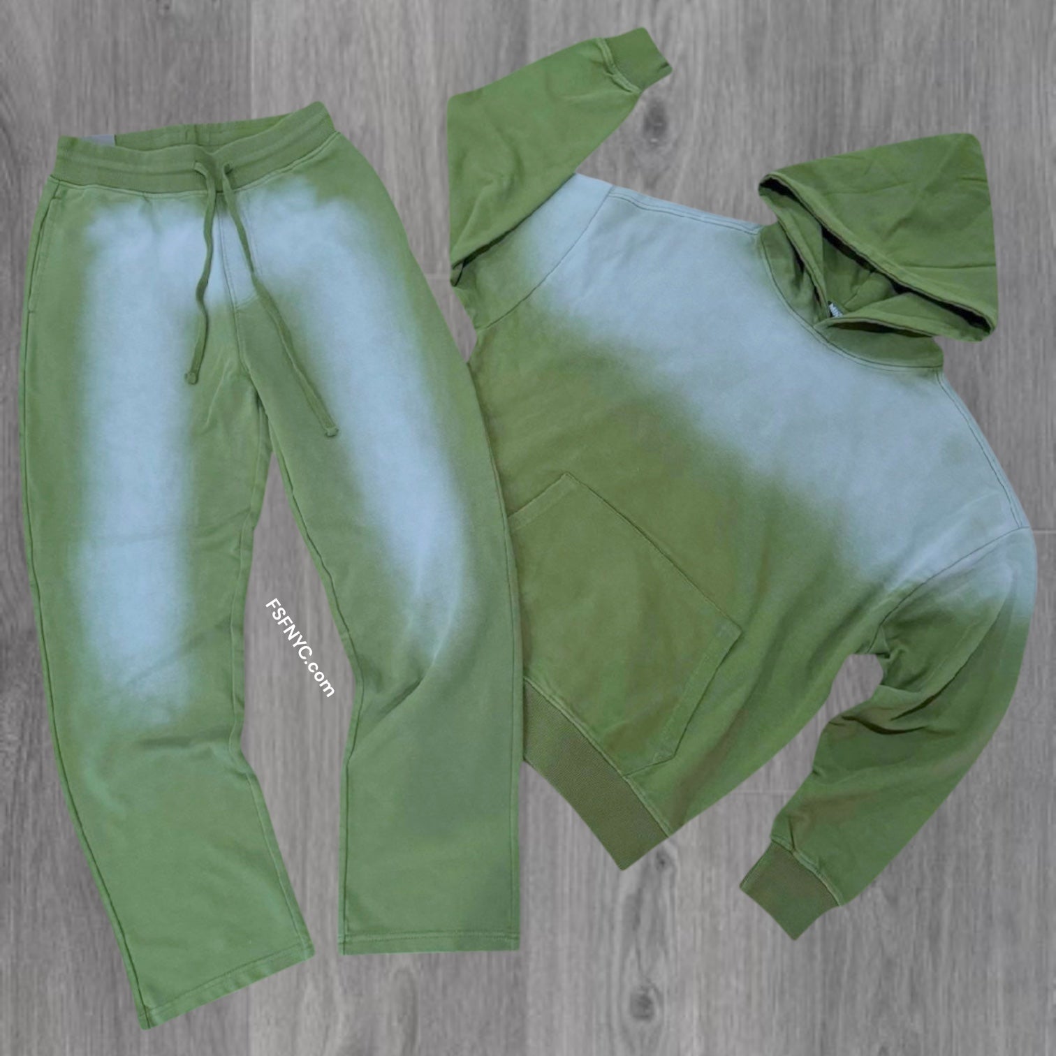 R - Fade Wash Sweatsuit - Olive - 885