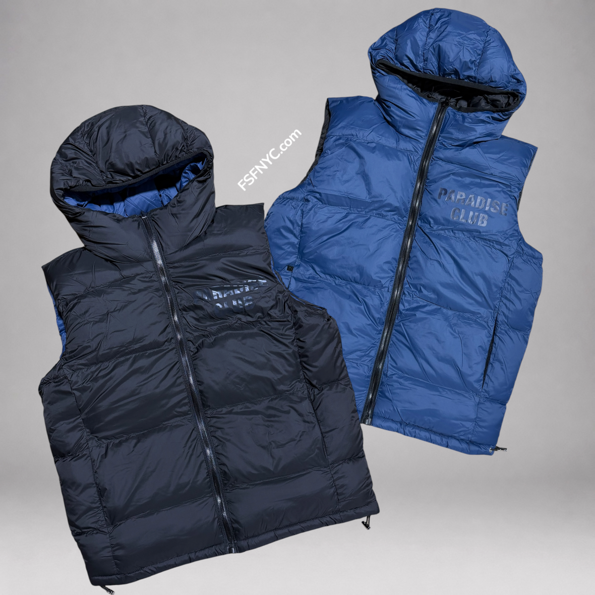 SYP - Reversible Puffy Vest - Black/Blue - 9385V