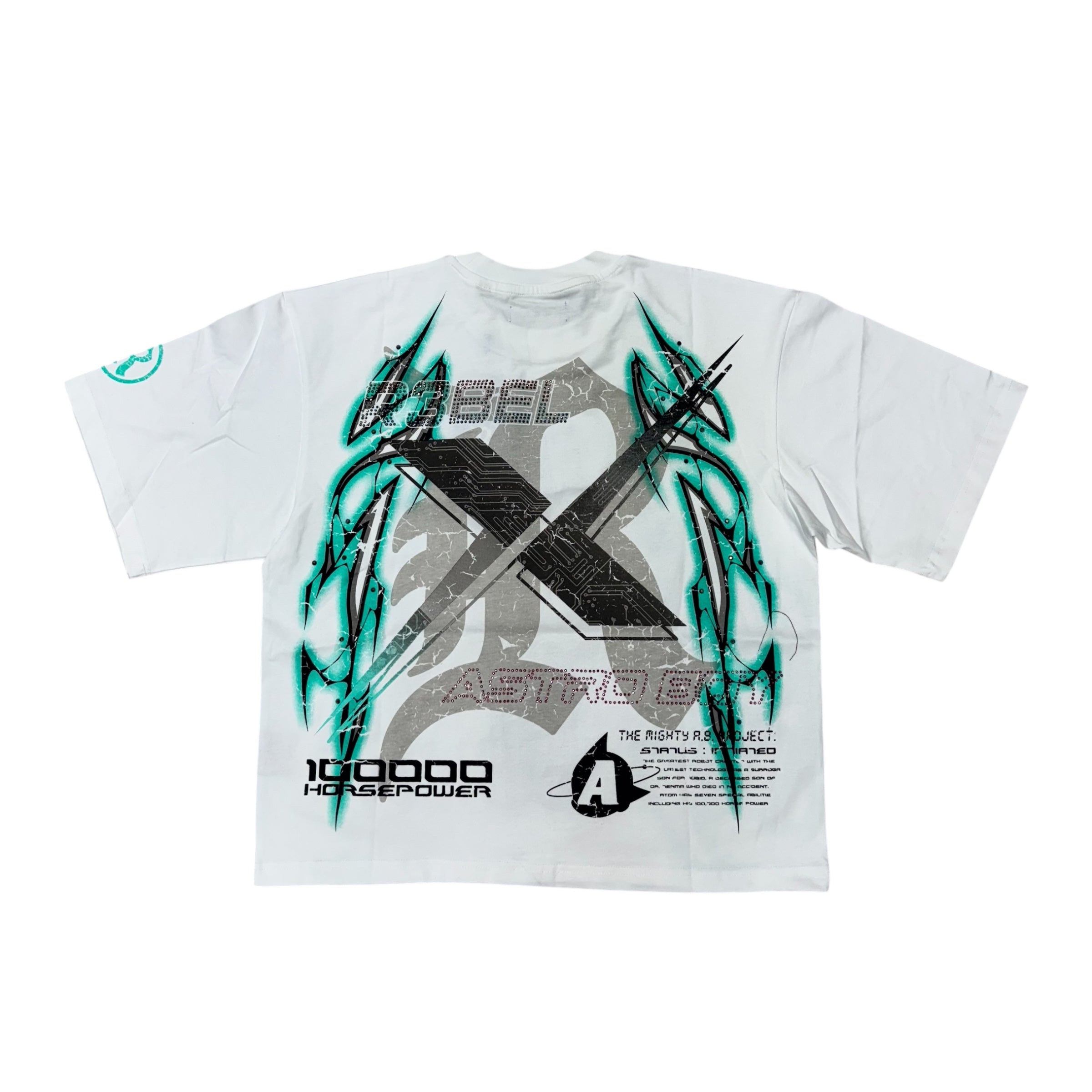 R3 - Rhinestone Astro Boy T-Shirt-White-171